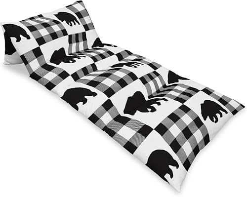 Funda de almohada de suelo de Navidad, diseño de oso ártico de Navidad, a cuadros, blanco y negro, para niños y adultos, cojines de suelo perfectos