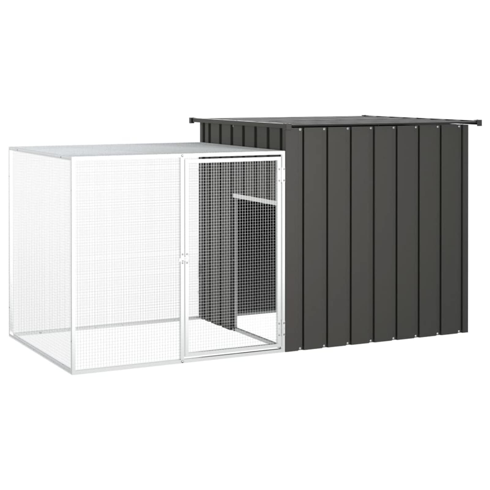 ZEYUAN Jaula de gallinas Acero galvanizado Antracita 200x91x100 cm, Jaulas para Conejos, Jaula Cobaya, Jaula Hamster, Jaula para Gatos, Jaula Chinchilla, Recinto para Conejos - SPU:171544