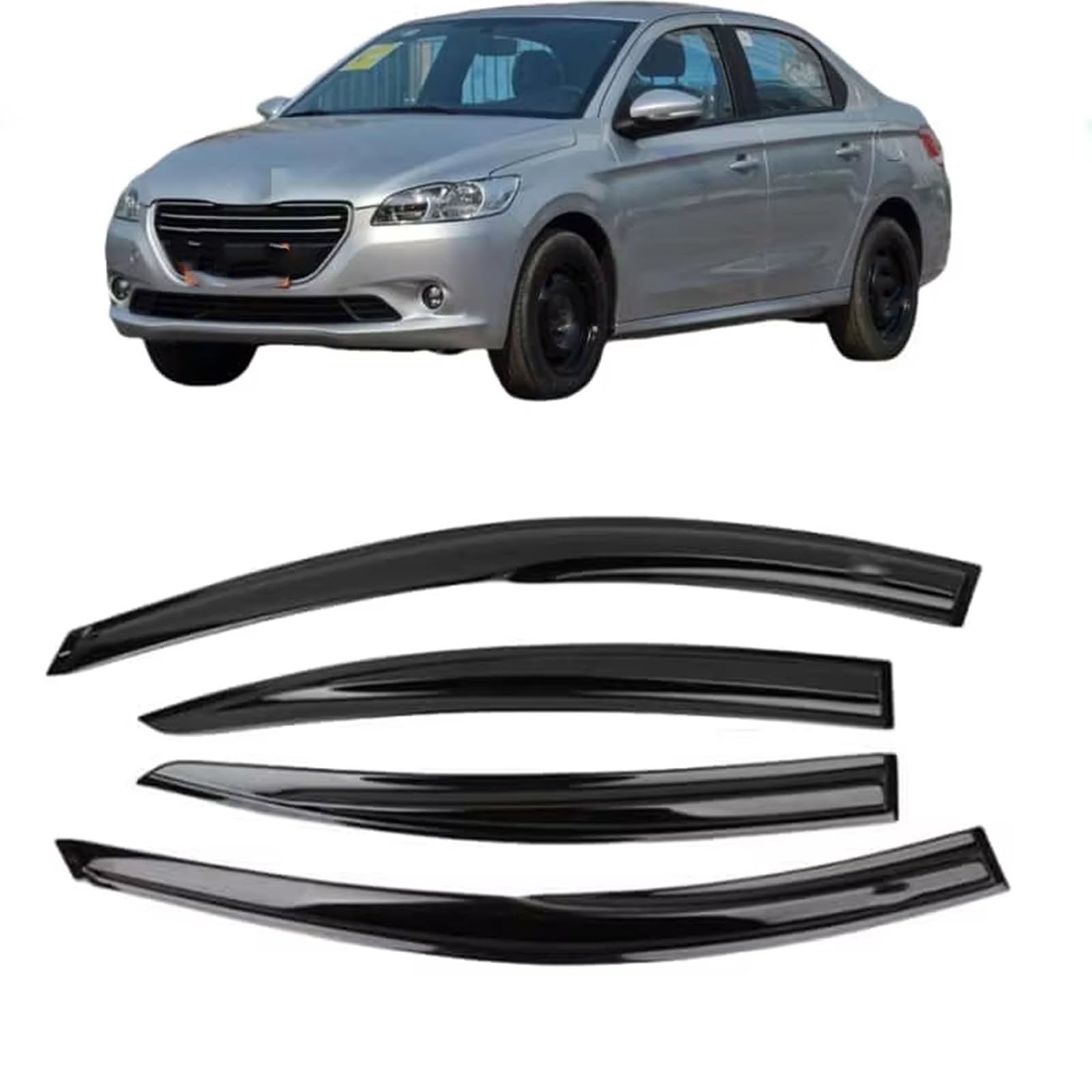 Déflecteurs de vitre pour Peugeot 301 Berline 2014-2020 Auto Pluie Vent
