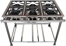 Fogão Industrial 6 Bocas 30x30 P5 em Aço Inox