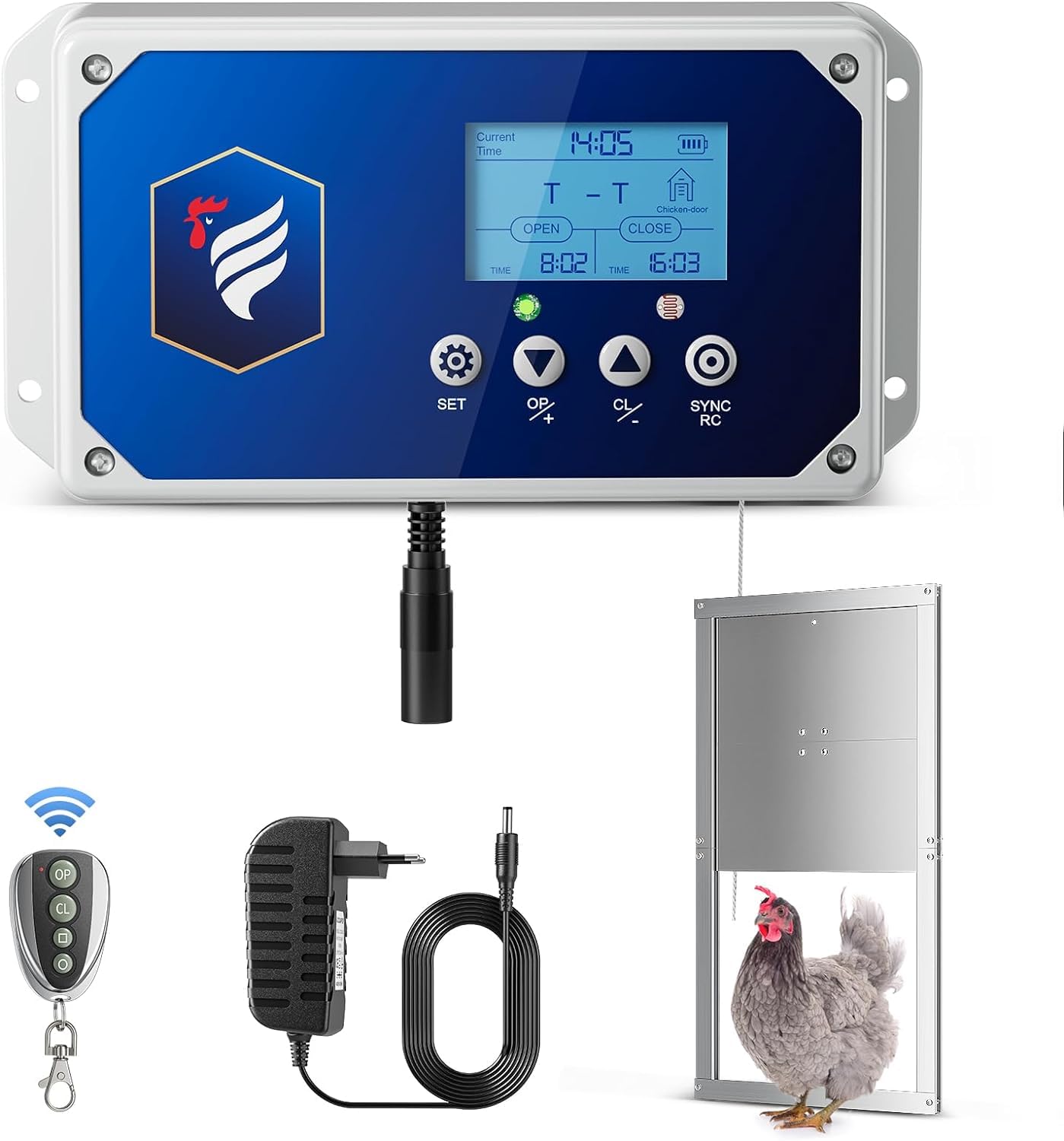 Automatyczny otwieracz do drzwi dla kurczaków, puerta automática de gallinero elektryczny otwieracz do drzwi, kurnik z zegarem i czujnikiem światła, bramka do kurnika do bezpiecznego