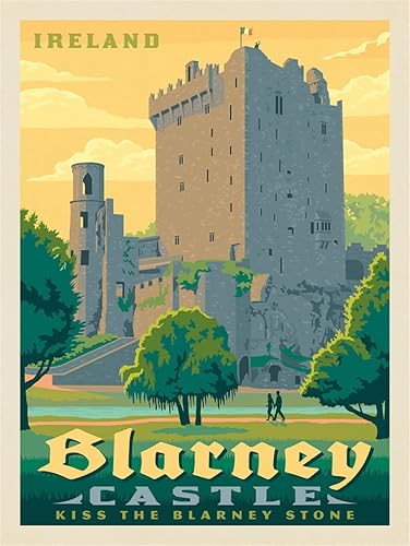 FysaH Ireland Blarney Castle Tegucigalpa - Pósteres vintage de viaje por la ciudad, arte de pared, decoración de habitación de preparación,
