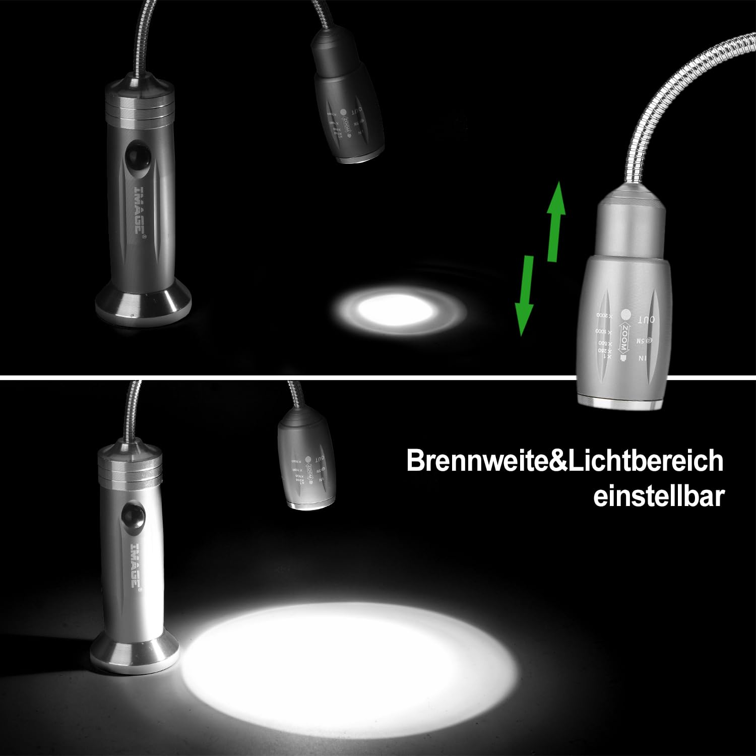 IMAGE Lámpara para barbacoa, 2 unidades, magnética, LED, luz de barbacoa giratoria 360°, iluminación para barbacoa, pícnic al aire libre, regalos para hombres, papá, marido, día del padre