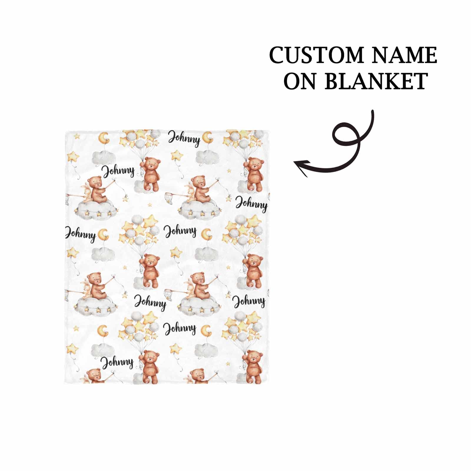 YESCUSTOM Personalized Baby Blanket With Name - Woodland Bear Camouflage Fleece Blanket