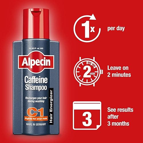 Miniatura 5 de Alpecin Champú Cafeína C1, 3 x 8.5 fl oz - Para el crecimiento natural del cabello