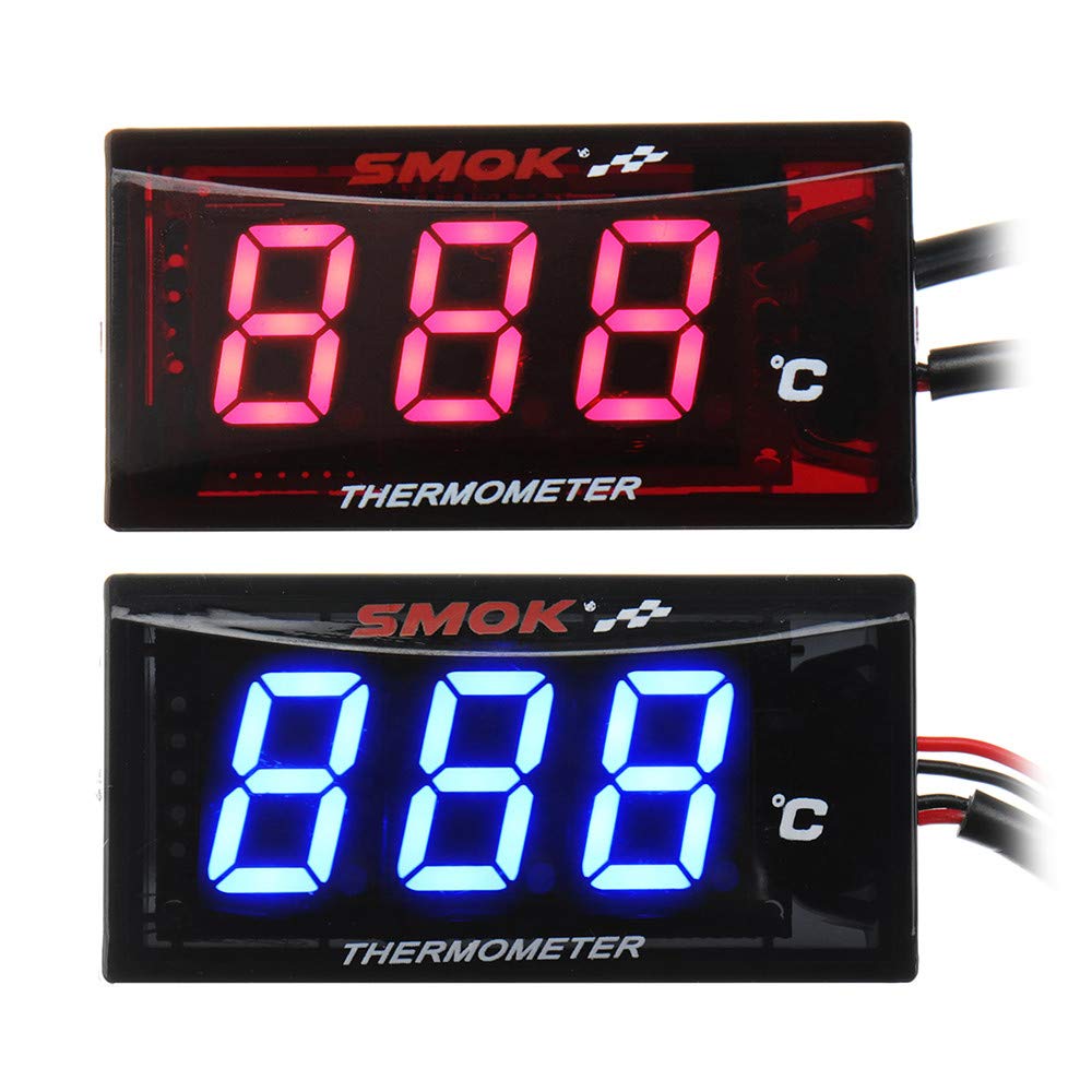 Universal LCD Digital Motorcycle Instruments Termometro Temperatura dell'Acqua - Azzurro