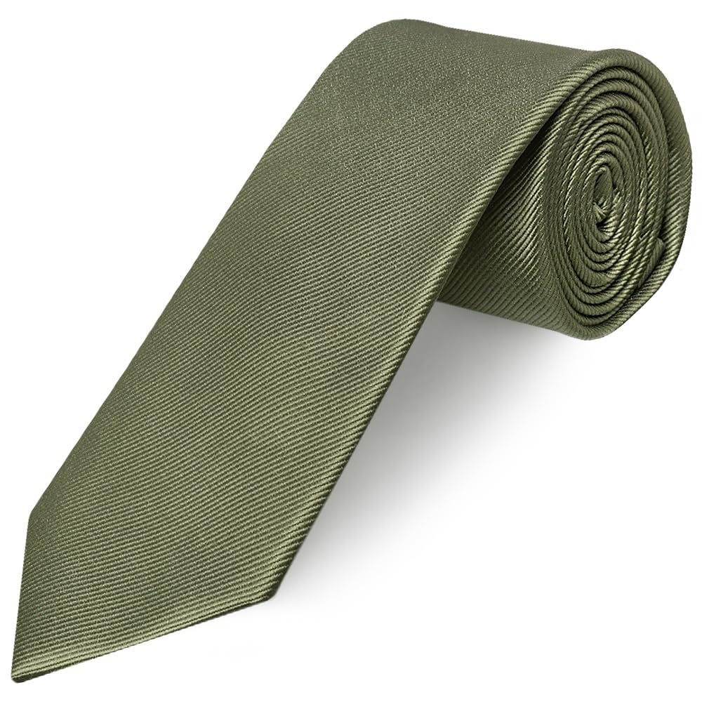 TIES R US Olive Twill Silk Classic Men's Tie