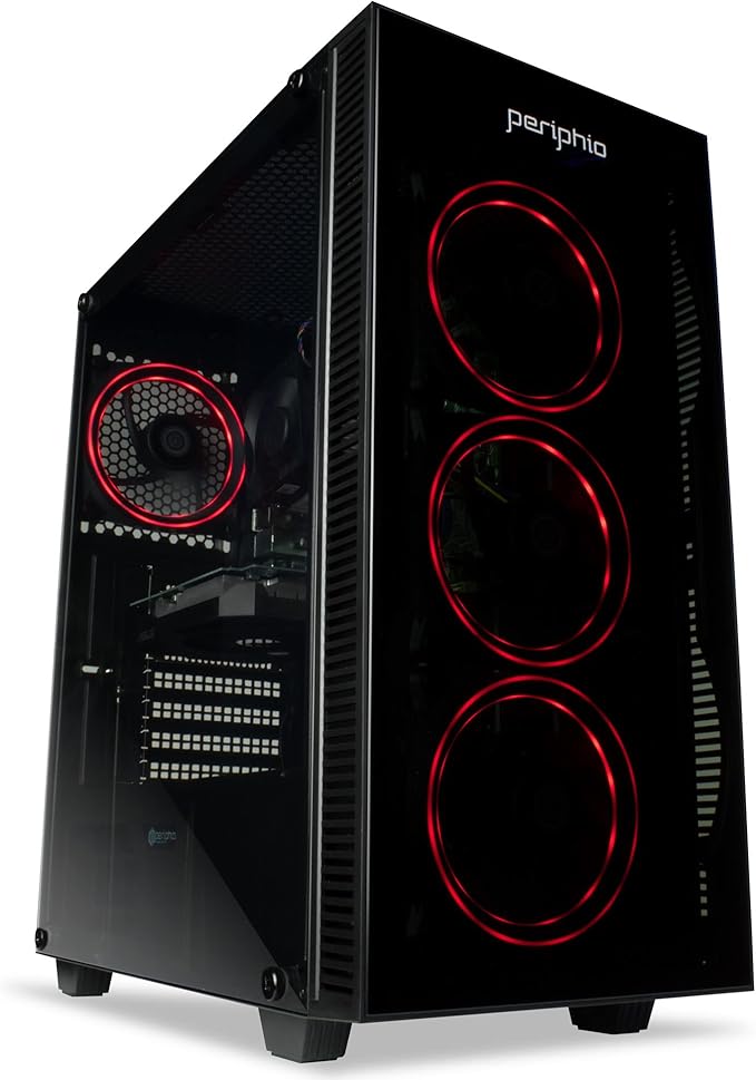 Periphio Gaming Desktop Computer Tower PC, Intel Quad Core