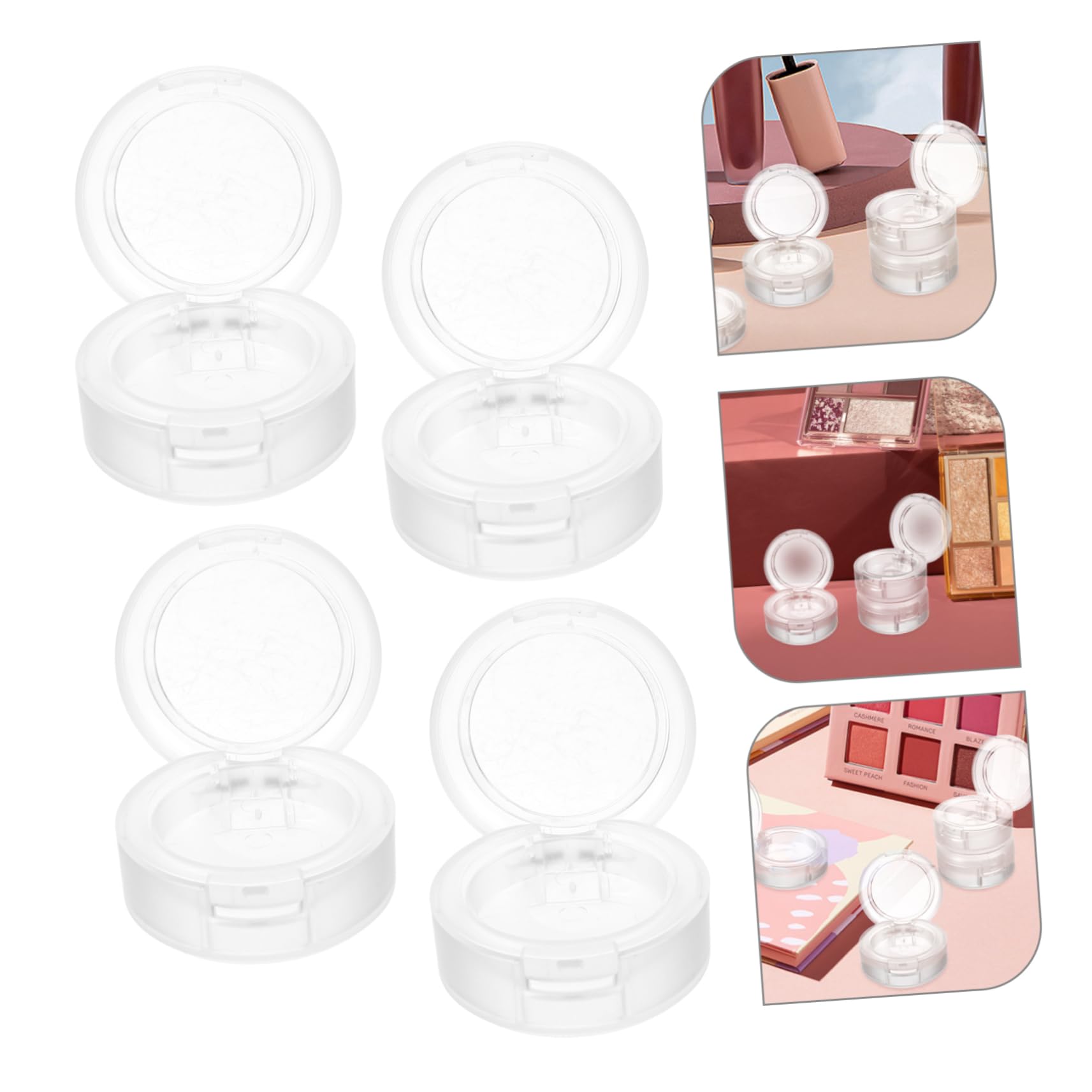 NOLITOY Cosmetic Palette Case 4pcs Empty Eyeshadow Pans Blush Case for Diy Makeup Beauty