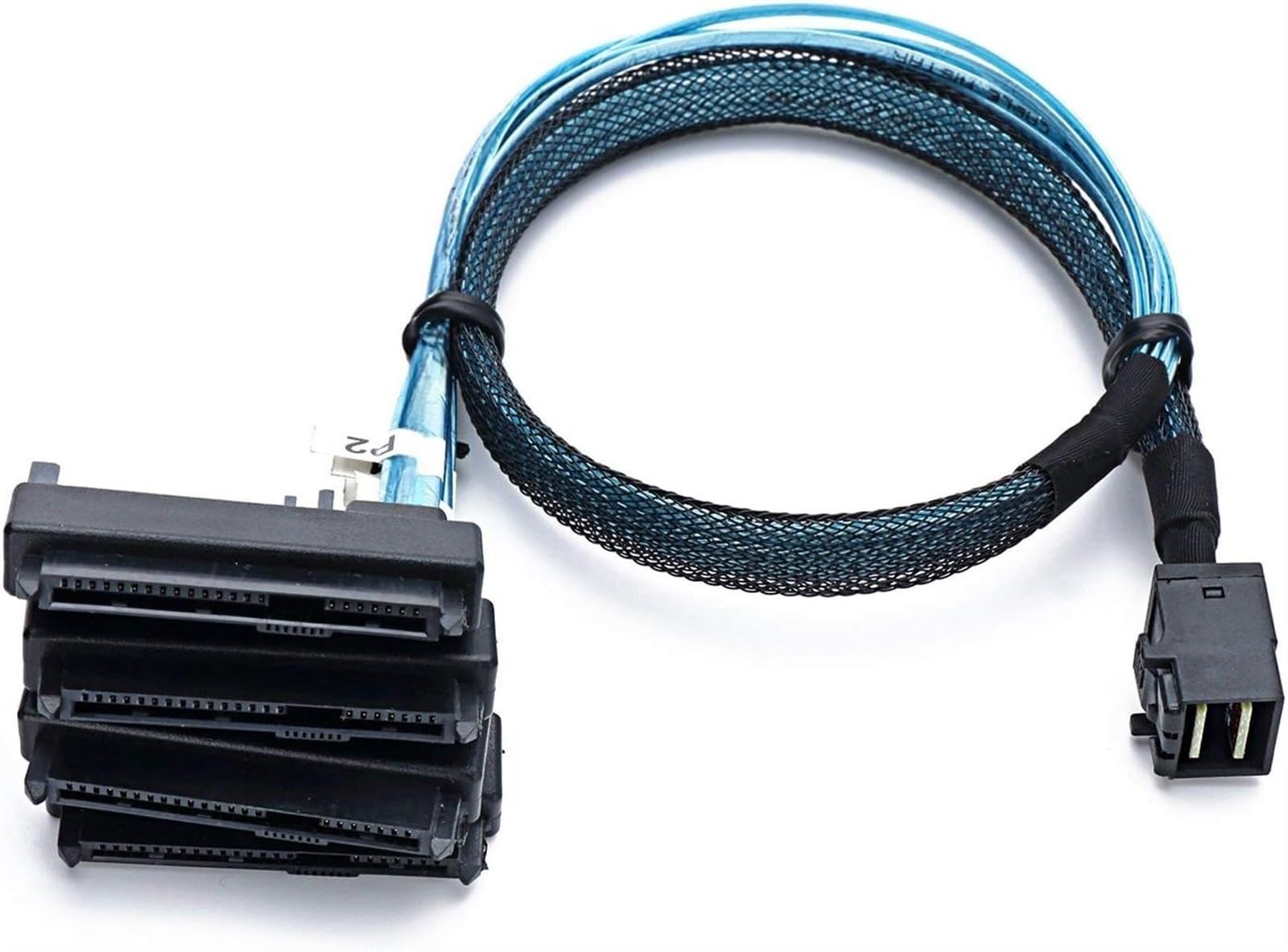 THE WHITE SHOP SFF-8643 Internal Mini SAS HD to (4) 29pin SFF-8482 connectors with SAS 15pin Power Port 12GB/S Cable (1M) (H0204)