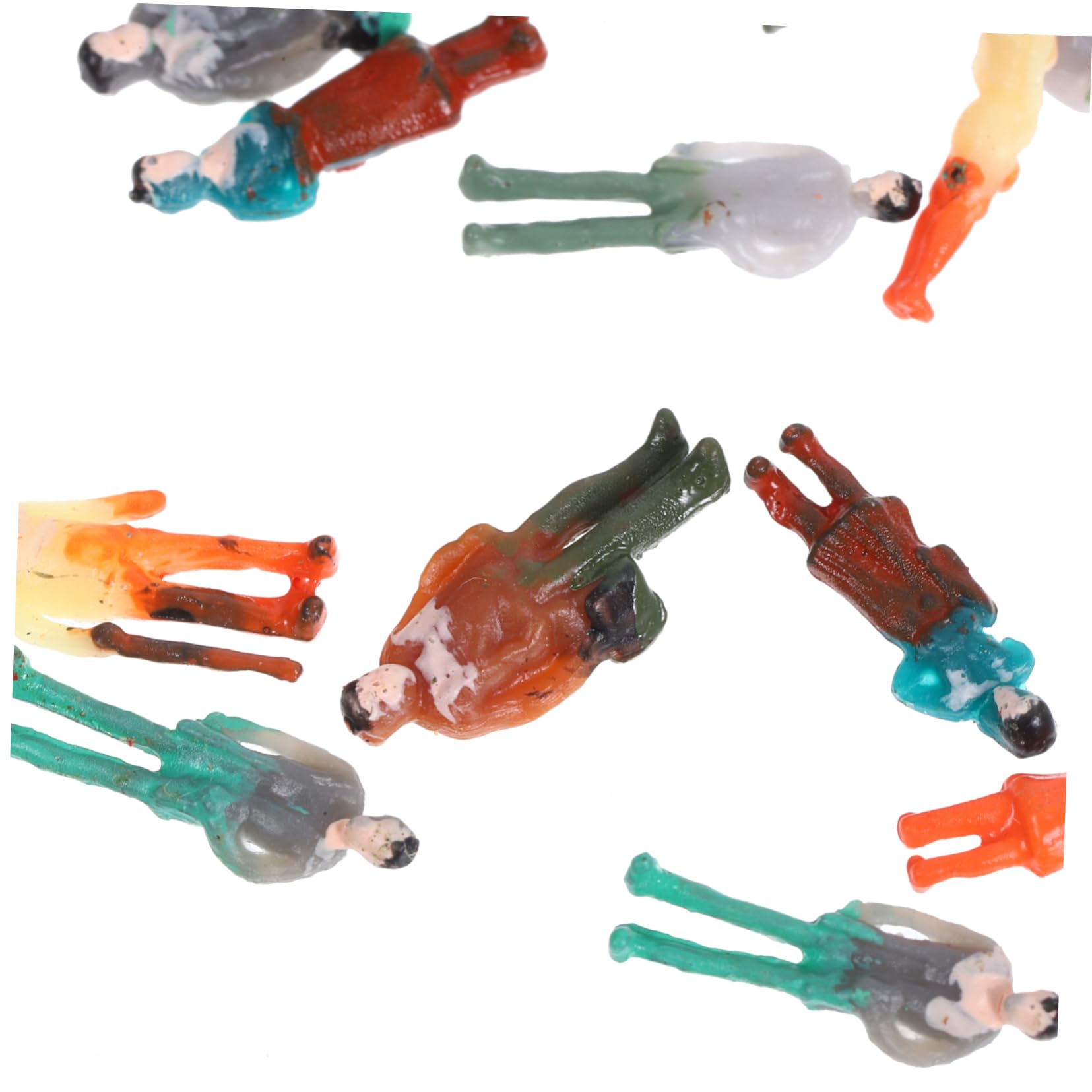 CIMAXIC 100pcs Painted Moulds People Figures n Scale 1:150 Random Style Mini Figures for Layout Landscape Models