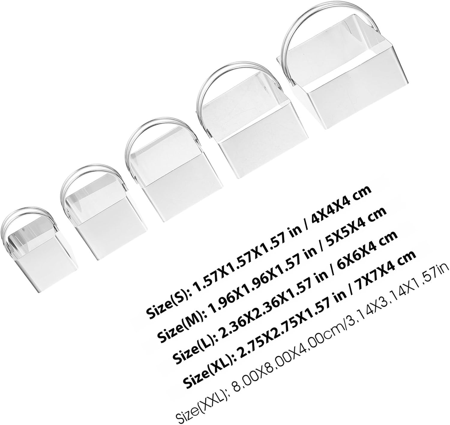 VALICLUD Square Stainless Steel Cookie Cutter Set with Handles, 5pcs Bakery Shaping Mold for Biscuits and Cookie Baking, Professional Dough Cutting Tool for Home and Commercial Use image 2