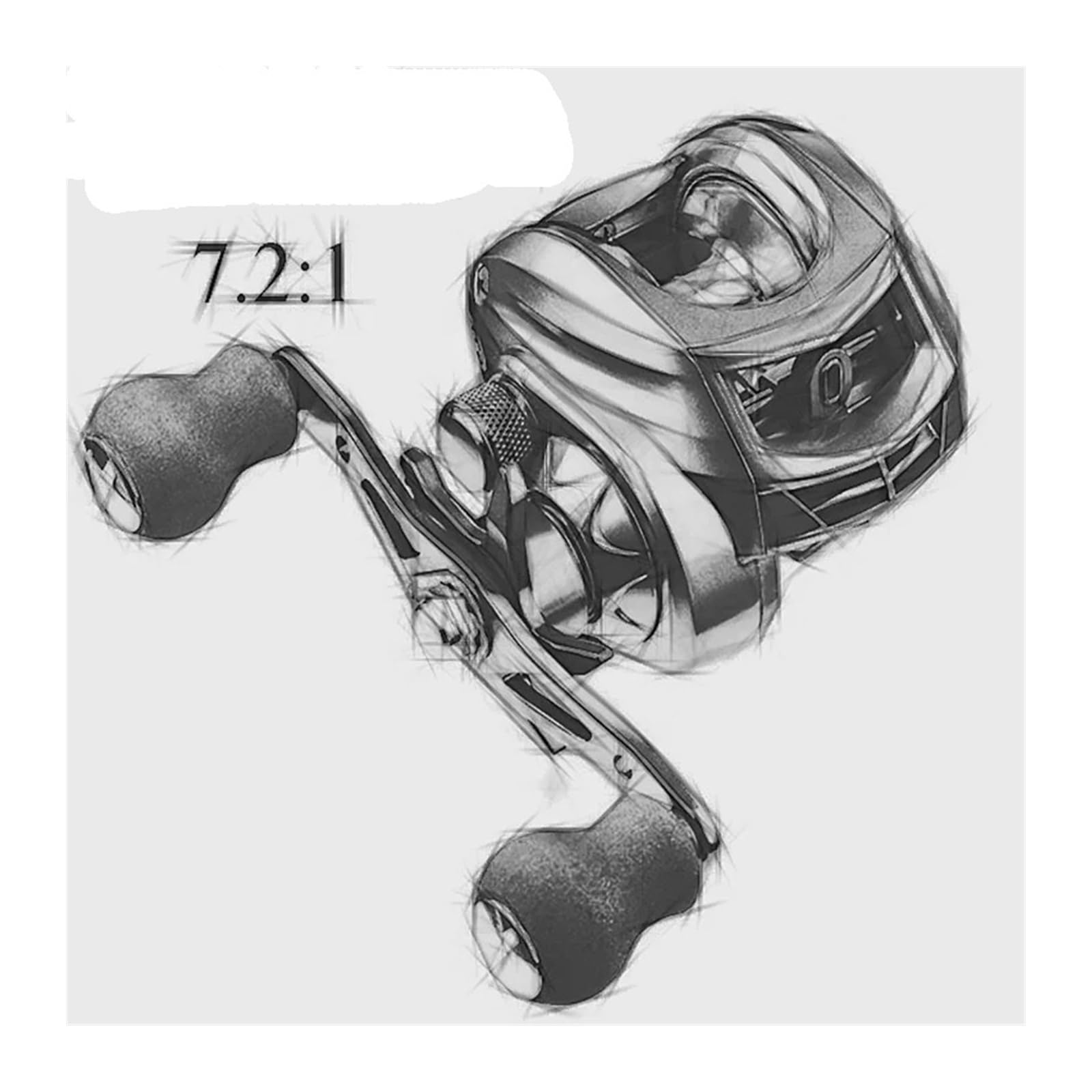Moulinet Baitcasting 7.2:1 de 8KG, avec Frein Max, for la pêche au Bar dans l'environnement océanique, Accessoires de pêche