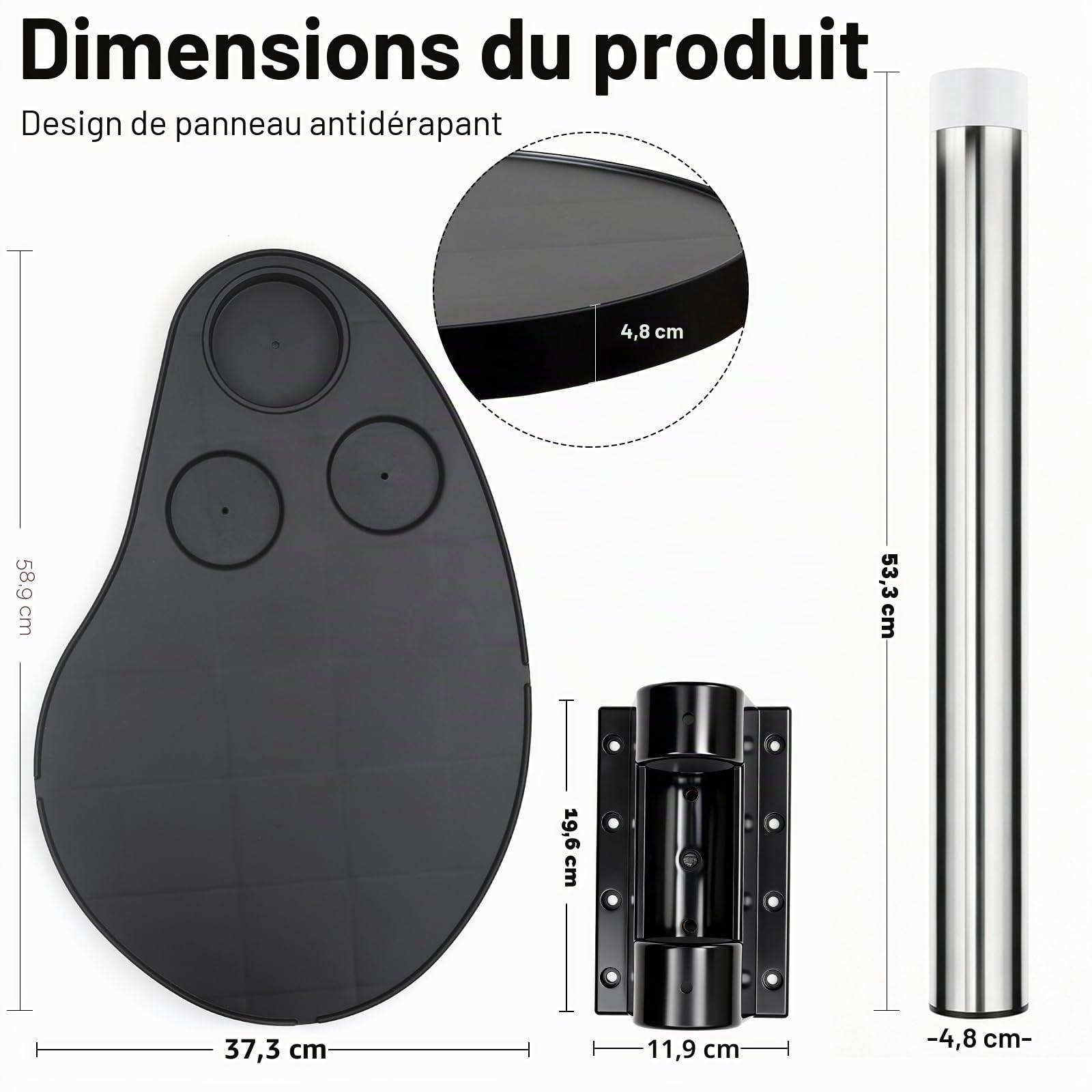 Plateau de jacuzzi avec support de téléphone, table d'appoint spa avec porte-gobelets, rotation à 360°, accessoire réglable pour jacuzzi extérieur et jacuzzi