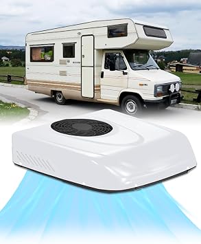 RV Rooftop Air Conditioner 24 Volt, Campervan 9000BTU 24V Air Conditioner, Rapid Cooling AC Unit 2 in 1 for Van, RV, Yacht, Golf Carts, Road Machine, Caravan, Buses