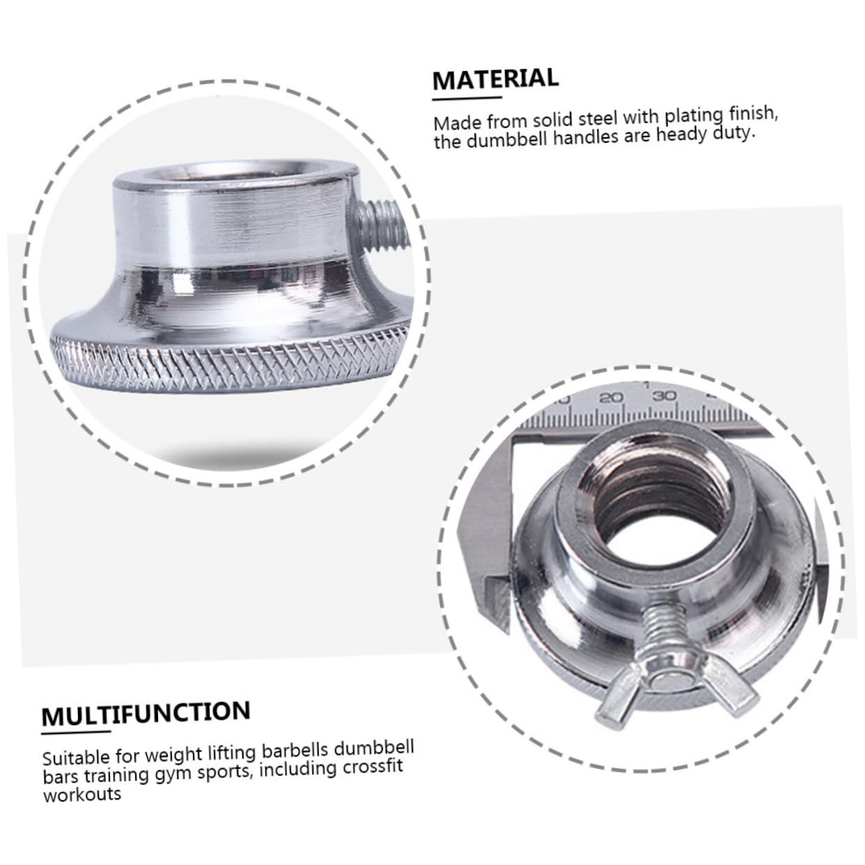 OUNONA 4pcs Barbell Collars Anti-Slip Security Nut for Dumbbell Bars Heavy Duty Weight Lifting Clips Suitable for Gym Overhead Press Bench Press