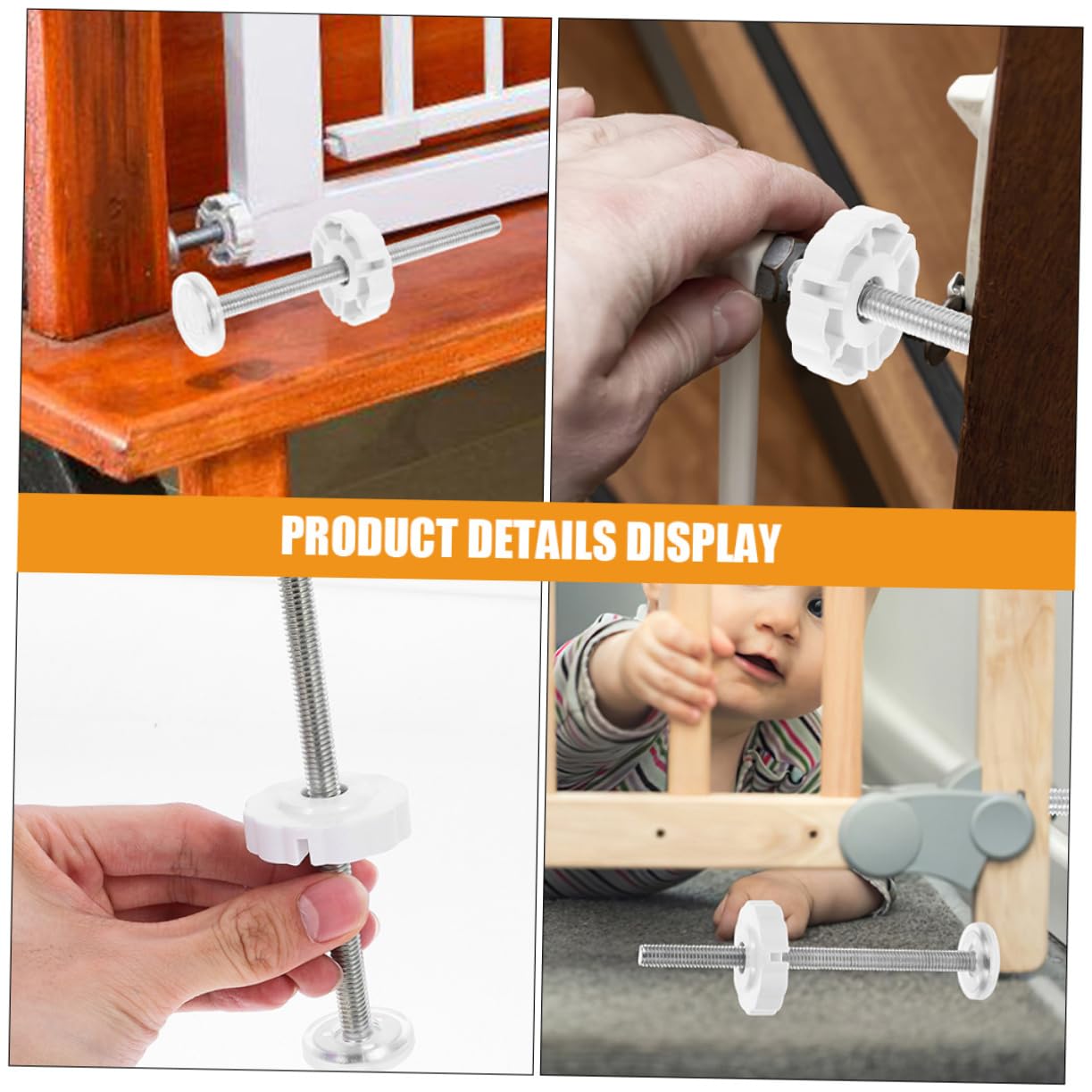 BESTonZON 20 Piezas Herrajes para Puertas de bebés Equipo Puerta roscada Accesorios de extensión de Barrera de bebé Adaptador de barandilla para Puerta de bebé Hardware de la Puerta del bebé