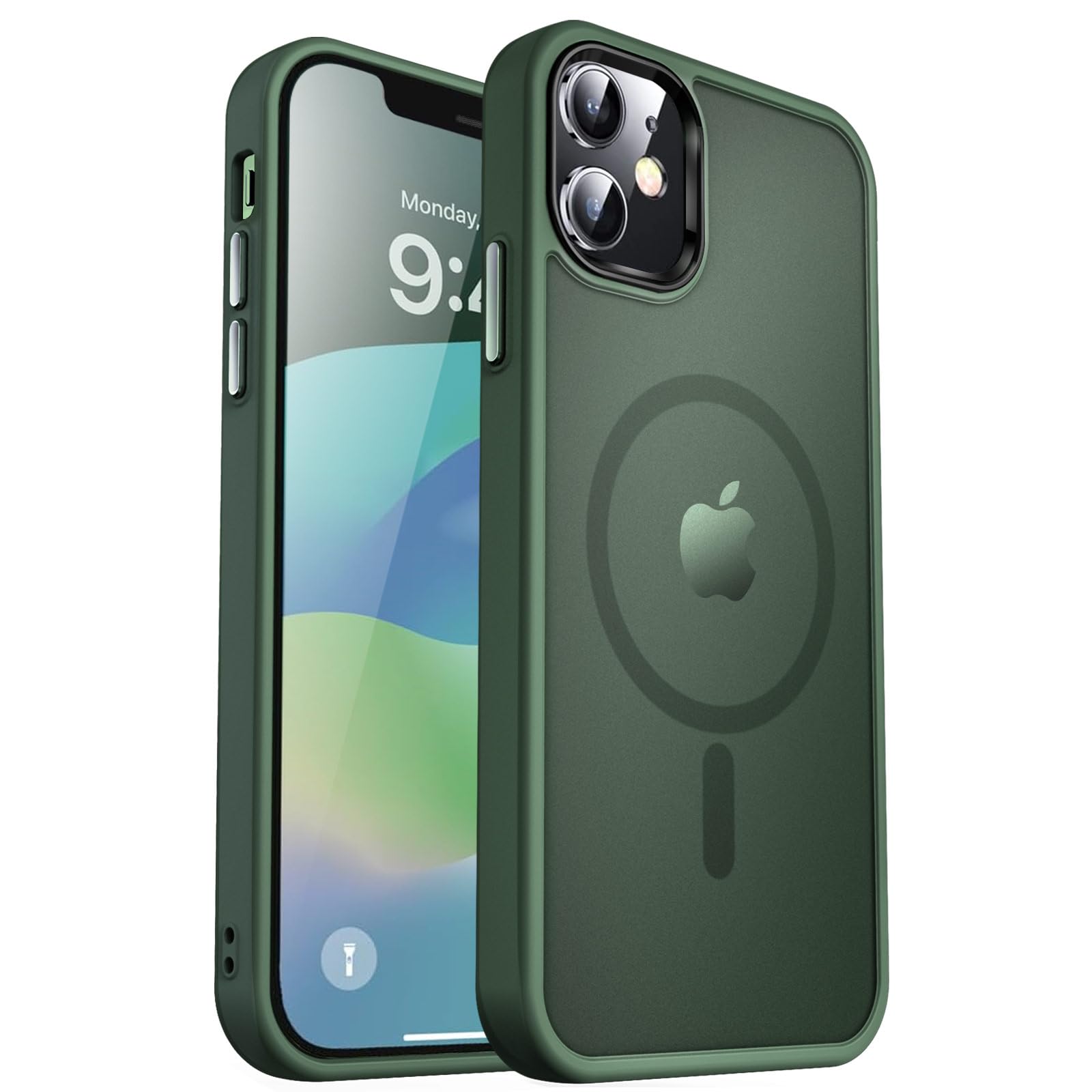 MOCCA Magnetic Shockproof for iPhone 12 Case,Midnight Green