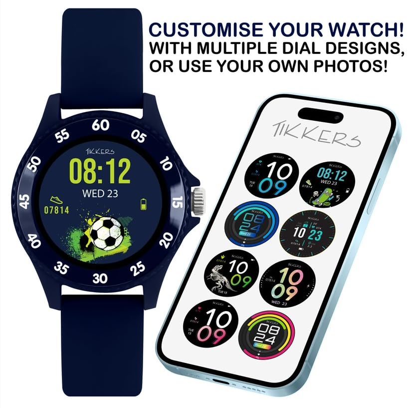 Tikkers Series 34 Kids Navy Smart Watch with Fitness Tracker, Heart Rate Monitor, IP68 Waterproof, Step Counter, Music Player, Sleep Monitor, Alarm, for Android iOS - Image 2
