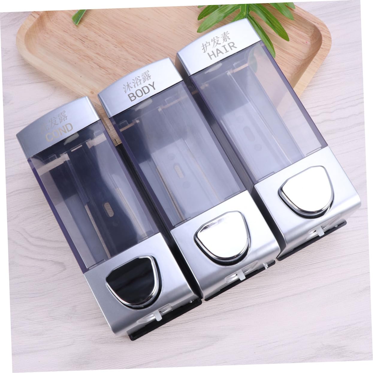 Cabilock Wall-Mounted Soap Shampoo Dispenser Set 3-Outlet Pump for Bathroom Easy to Use Gel/Lotion Dispenser