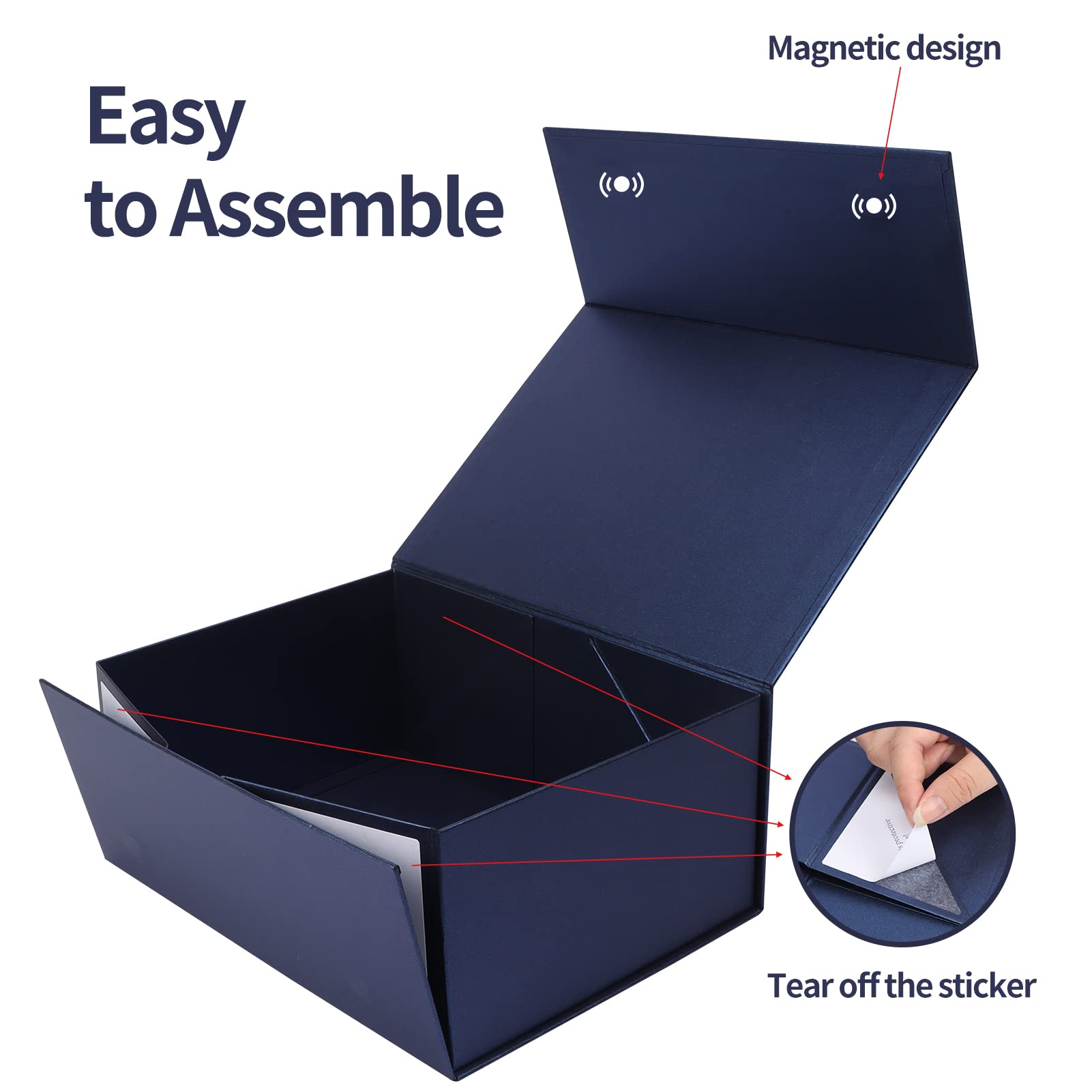 Amazon | Giftgarden ギフトボックス ブルー 9.5x7x4インチ 4個パック