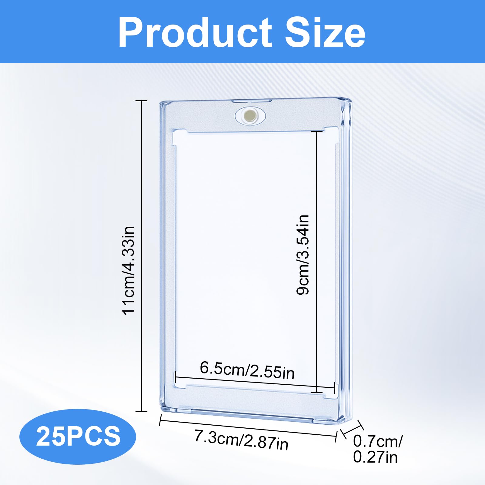 25 Pezzi 35PT Magnetic Trading Card Holder,Carte Cornici Acriliche Magnetiche,Custodie Magnetiche per Carte UV Protettivo per Yugioh Magic MTG Sport