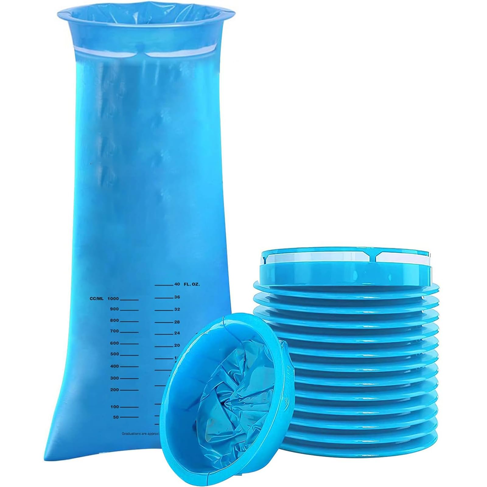15 Sacchetti Vomito Usa E Getta 1000ml - Per Viaggi, Cinetosi, Gravidanza (3 Colori)