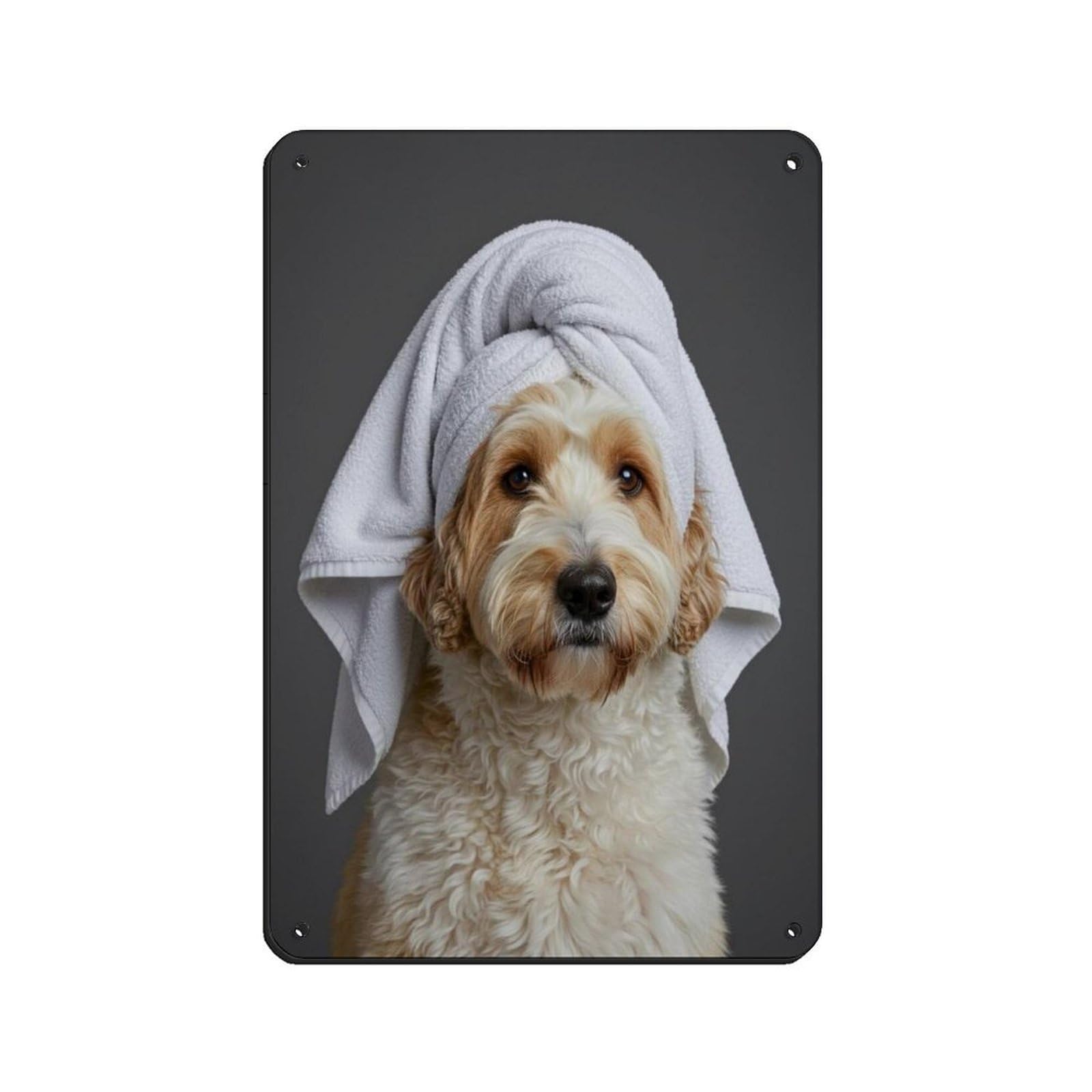 Poodle Old English Sheepdog Poster Tin Sign Vintage Metal Pub Club Cafe Bar Home Wall Art Decoration Poster Retro 8x12inch(20x30cm)