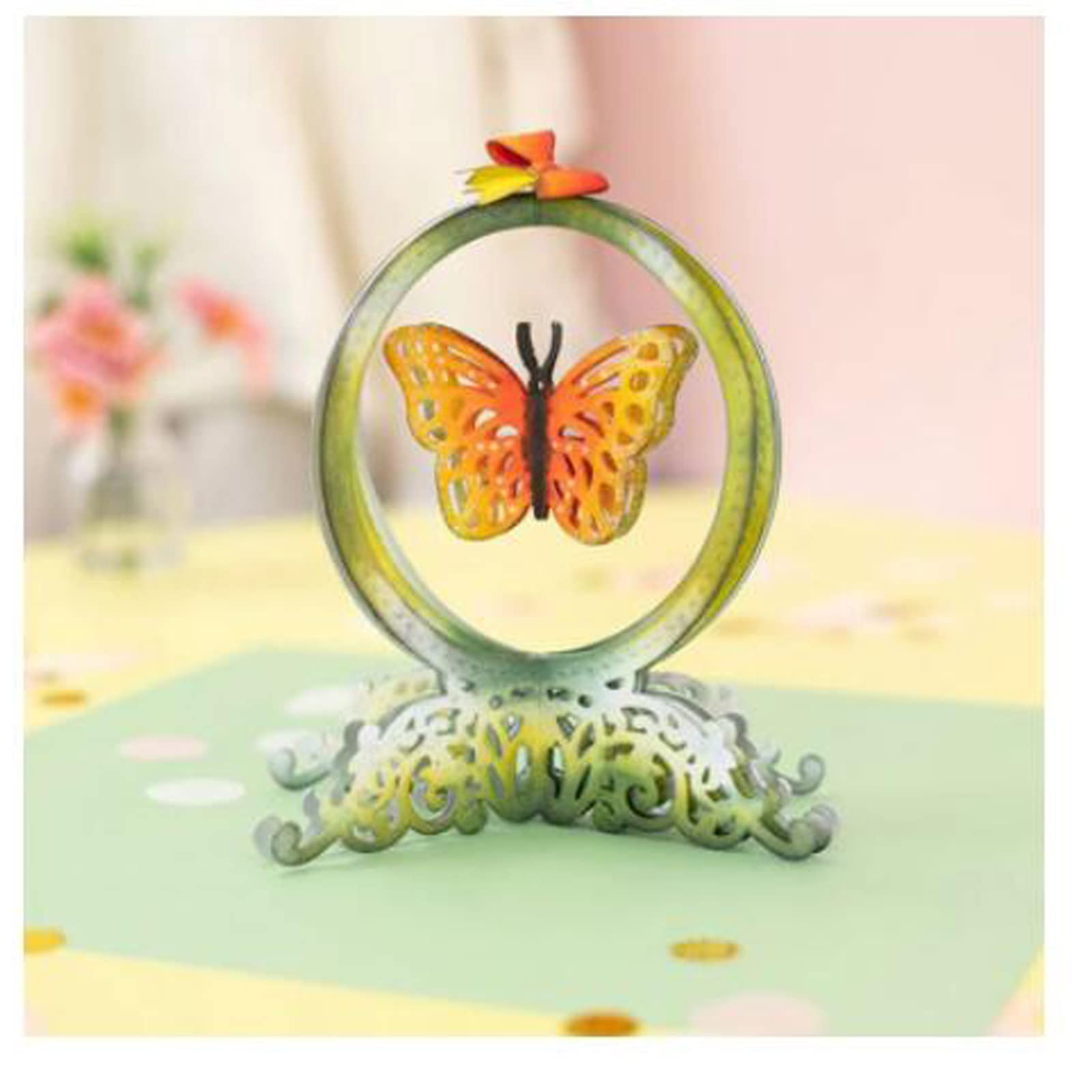 Sznilindm Circle Round Crystal Ball Stand Heart Metal Die Cuts,Flower Butterfly Ball Bowtie Cutting Dies,Stencils DIY Scrapbooking Decorative Embossing Paper Scrapbooking Card Making - Image 4