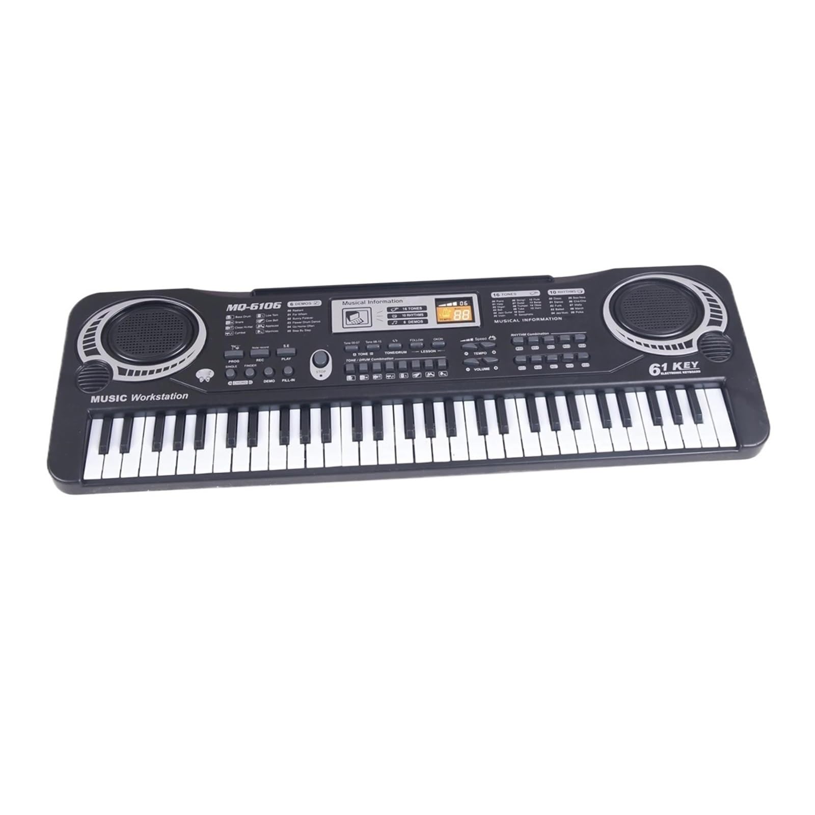 Elektroniczny Instrument Fortepianowy Profesjonalny Elektroniczny Keyboard Dla Początkujących 61 Klawiszy Czarny Cyfrowy Instrument Muzyczny