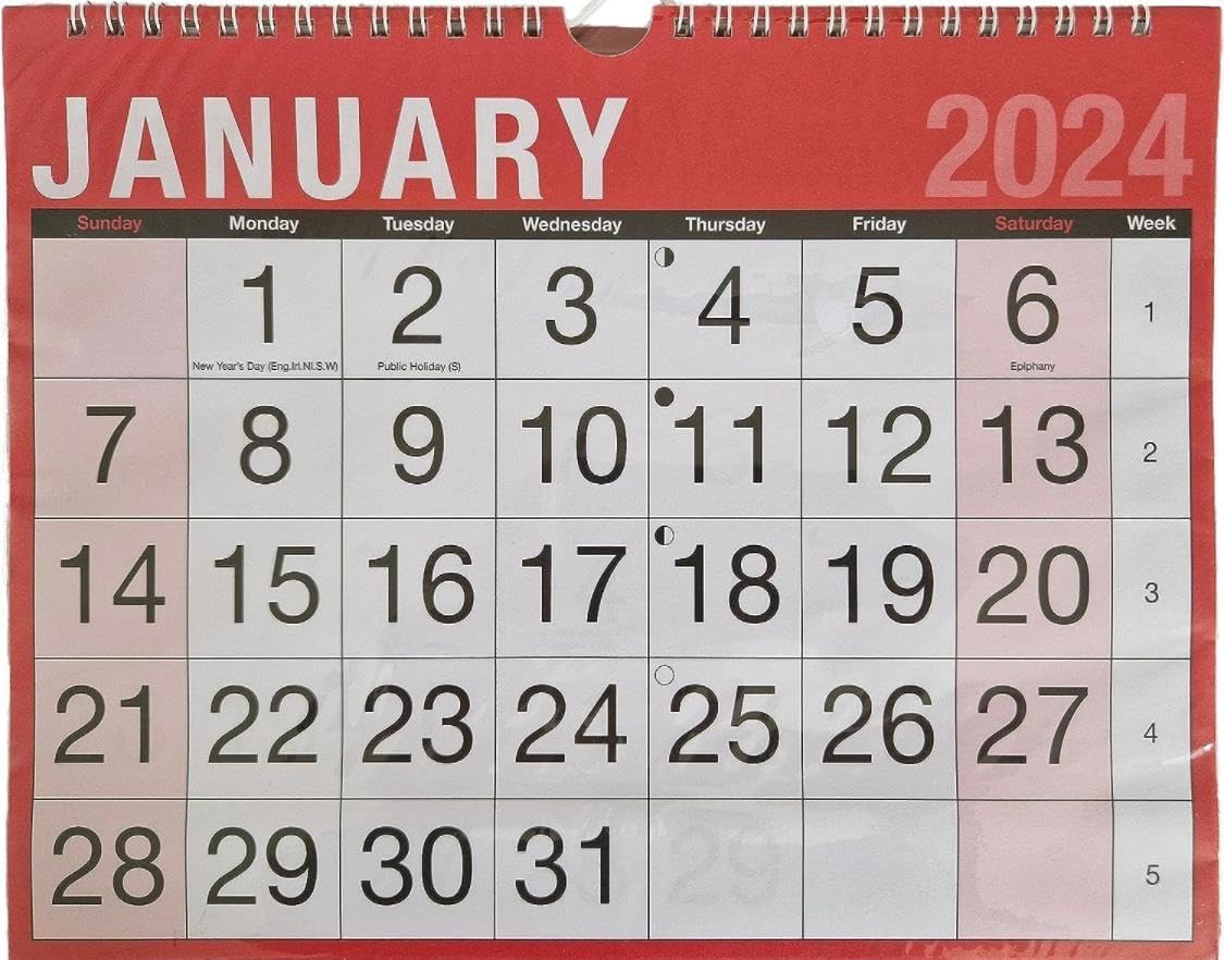 2024 Easy View Monthly Planner A4 Wall Hanging Calendar (easy view