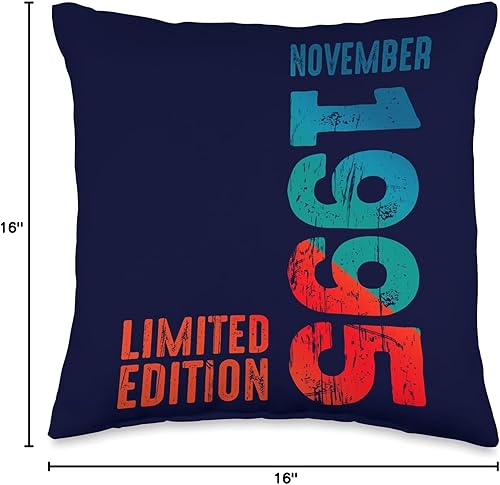 Miniatura 4 de Edición limitada November Year Retro 1995 - Almohada de 16 x 16 pulgadas, multicolor
