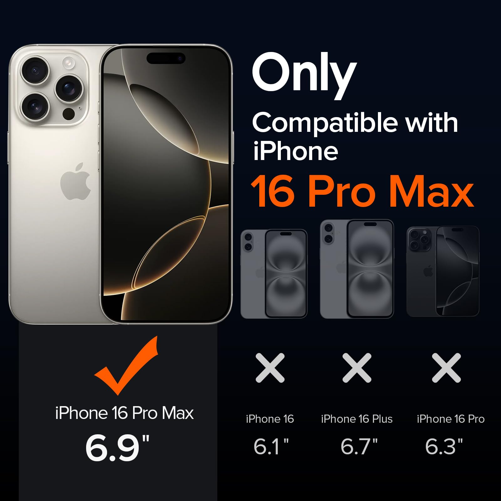 iVoler Anti Ingiallimento Chiaro Cover per iPhone 16 PRO Max con 2 Pezzi Pellicola Vetro Temperato e Cornice di Installazione, [Antiurto di Grado Militare] Custodia Trasparente Sottile Case - Titanio