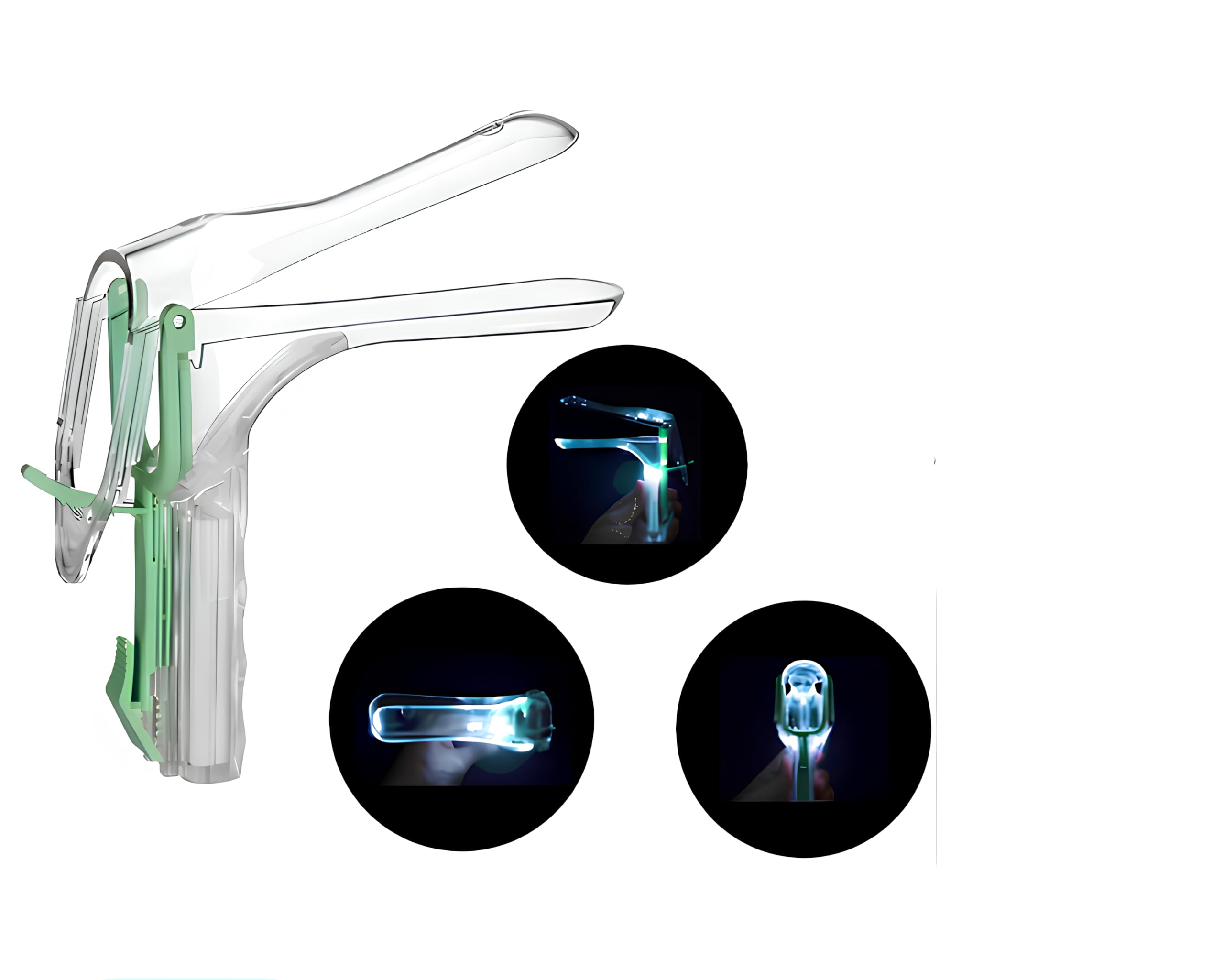 ZHYPFF 1PCS Adjustable Illuminated Mirror Clear Clip Professional Speculum Reusable