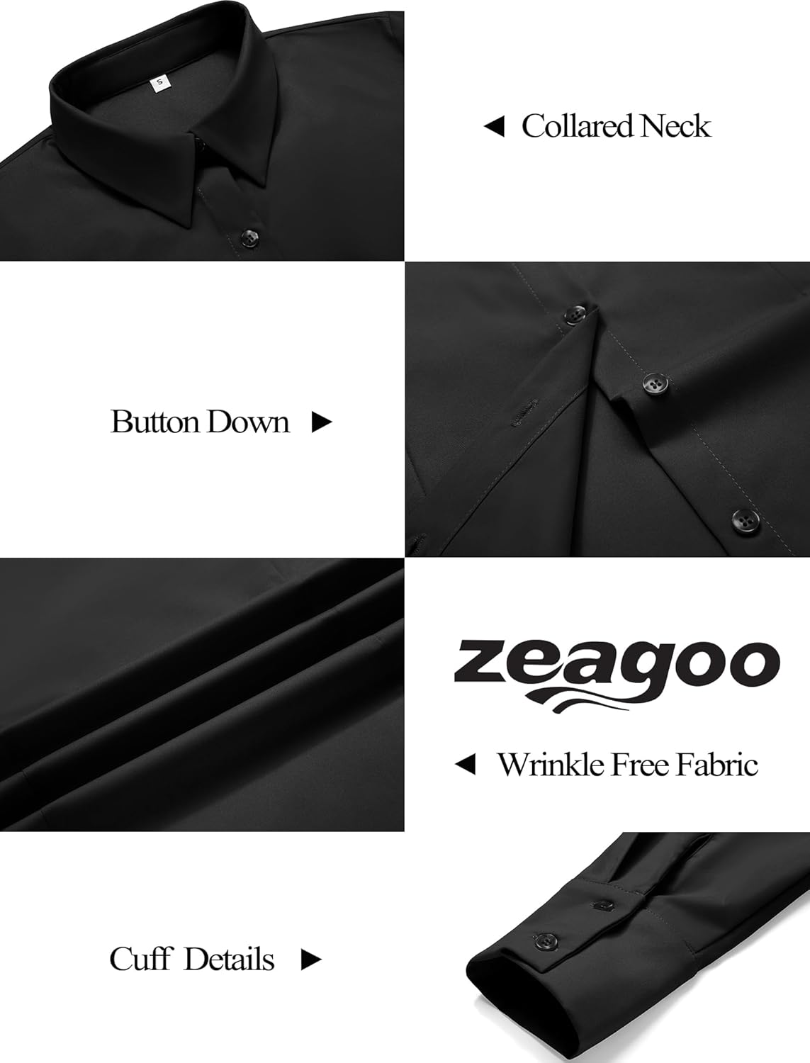 Zeagoo Button Down Shirts for Women Wrinkle Free Long Sleeve Collared Dress Blouses Casual Work Office Tunics Tops - Image 7