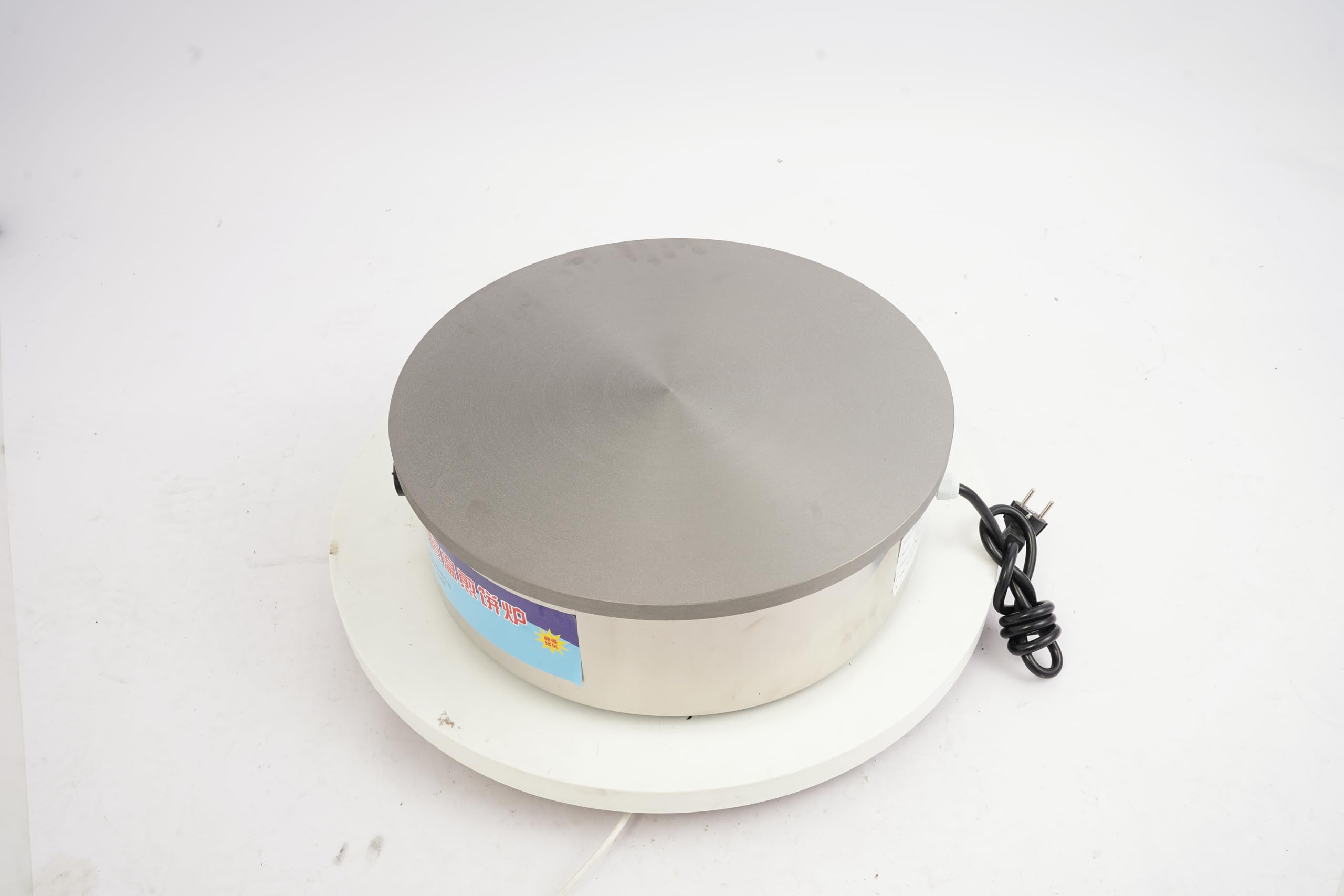 45cm Runder Platte Crêpes Maker Crepeseisen,3000W elektrischer Crêpes Maschine Antihaftbeschichteter Flache Crepesplatte Cerealien-Pfannkuchenherd, Temperaturregelung 50°-300°C