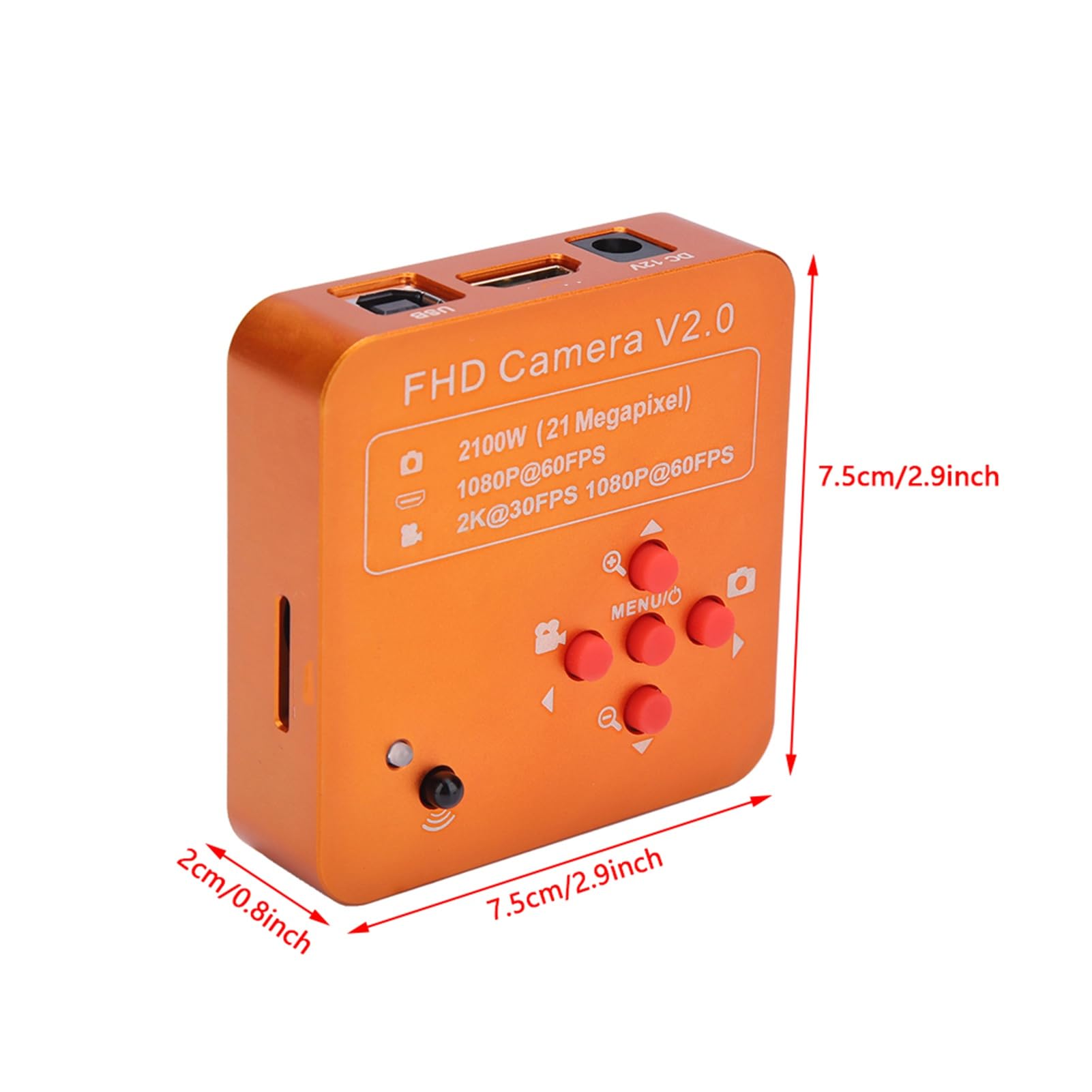 21MP HDMI USB C-mount Cámara de microscopio industrial 2K 1080P Cámara de video HD kp-2100 EU Plug 220V 1.335um x1.335um