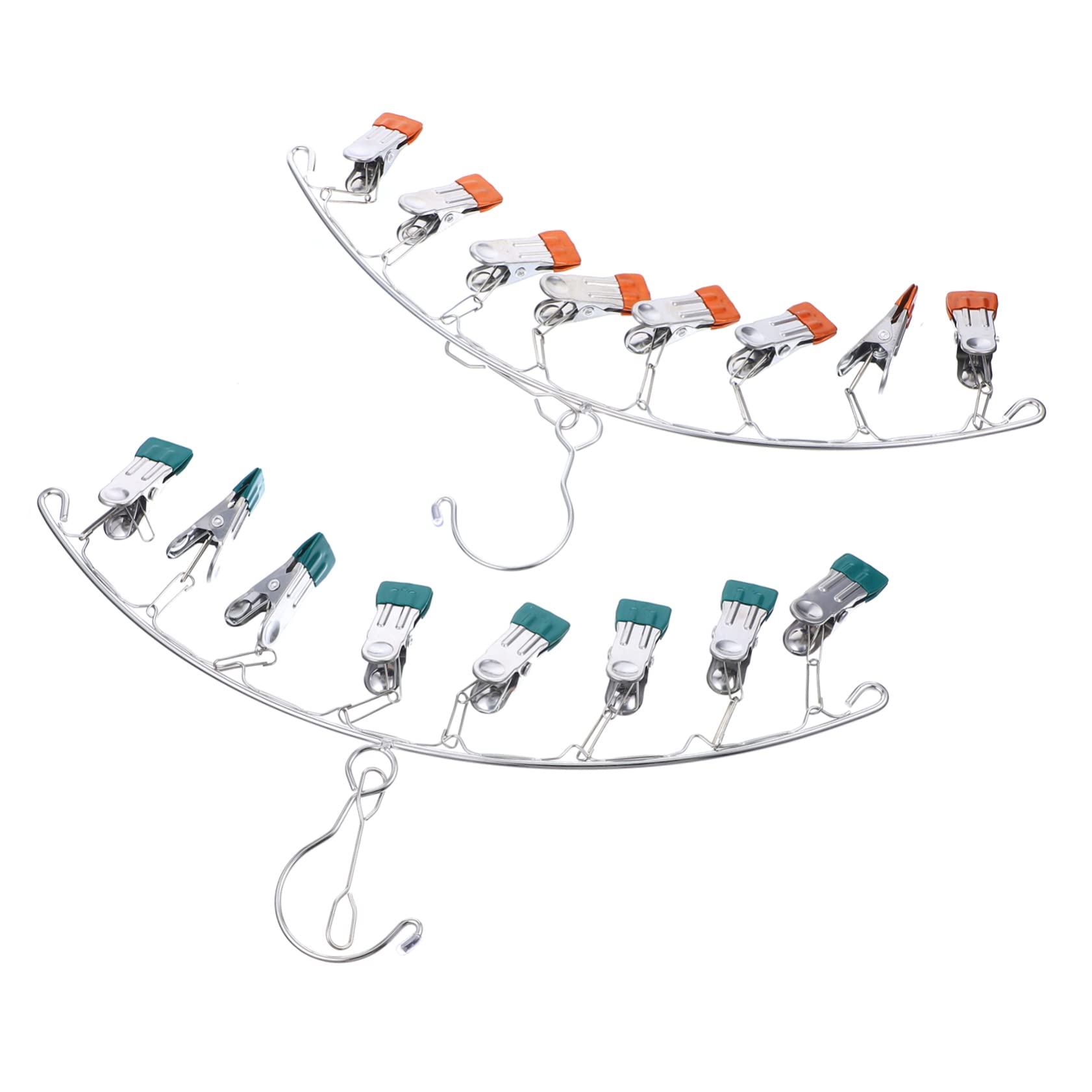 Levemolo 2pcs Multi Clip Hanger Foldable Clothes Rack Space Saving Hangers Clothes Organizer Skirt Hangers Towel Hanger Coat Hanger Sock Clips Organizers Towel Clips Stainless Steel