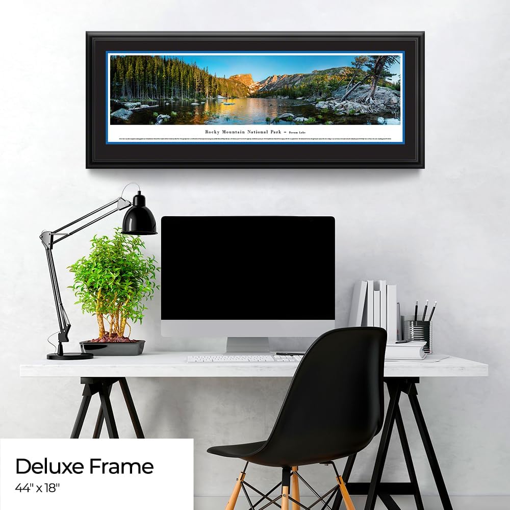 Rocky Mountain National Park, Dream Lake - 44" Double Mat, Deluxe Framed Panoramic Print by Blakeway Panoramas