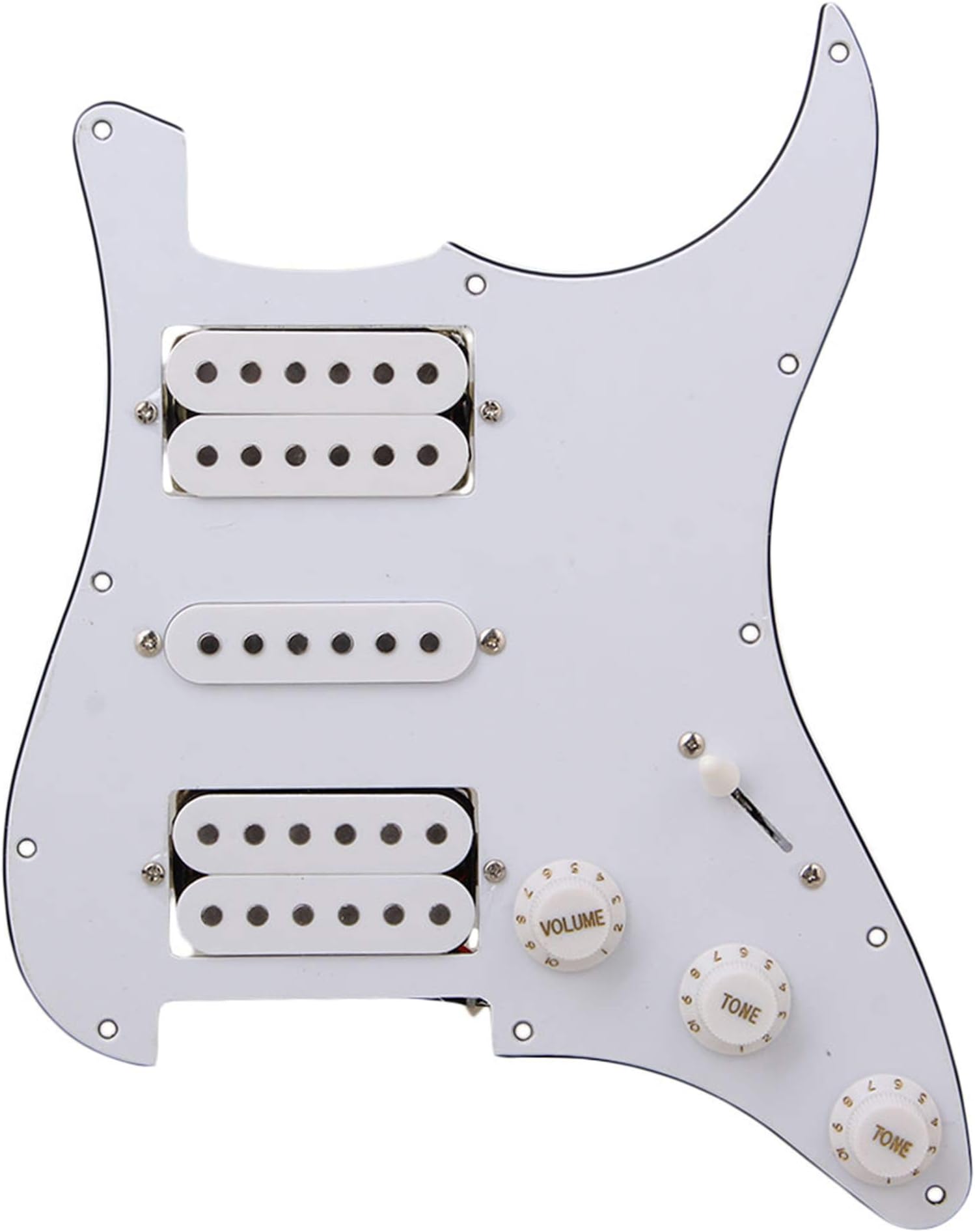 Lovermusic White 3-ply Loaded Pickguard Cover Prewired Plate Pickguard Guitar Accessories for Electric Guitar