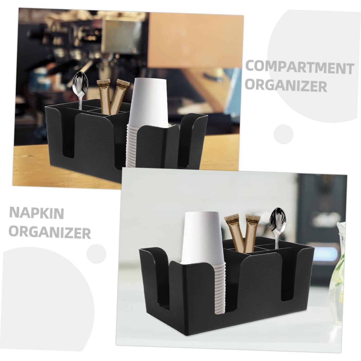 Ipetboom 2stücke Teebeutel-aufbewahrungsbox mit Fächern Kaffeebeutel und Zuckerbeutel Platzsparendes Ordnungssystem für Bars Arbeitsplatten und Schreibtische aus Robustem Material