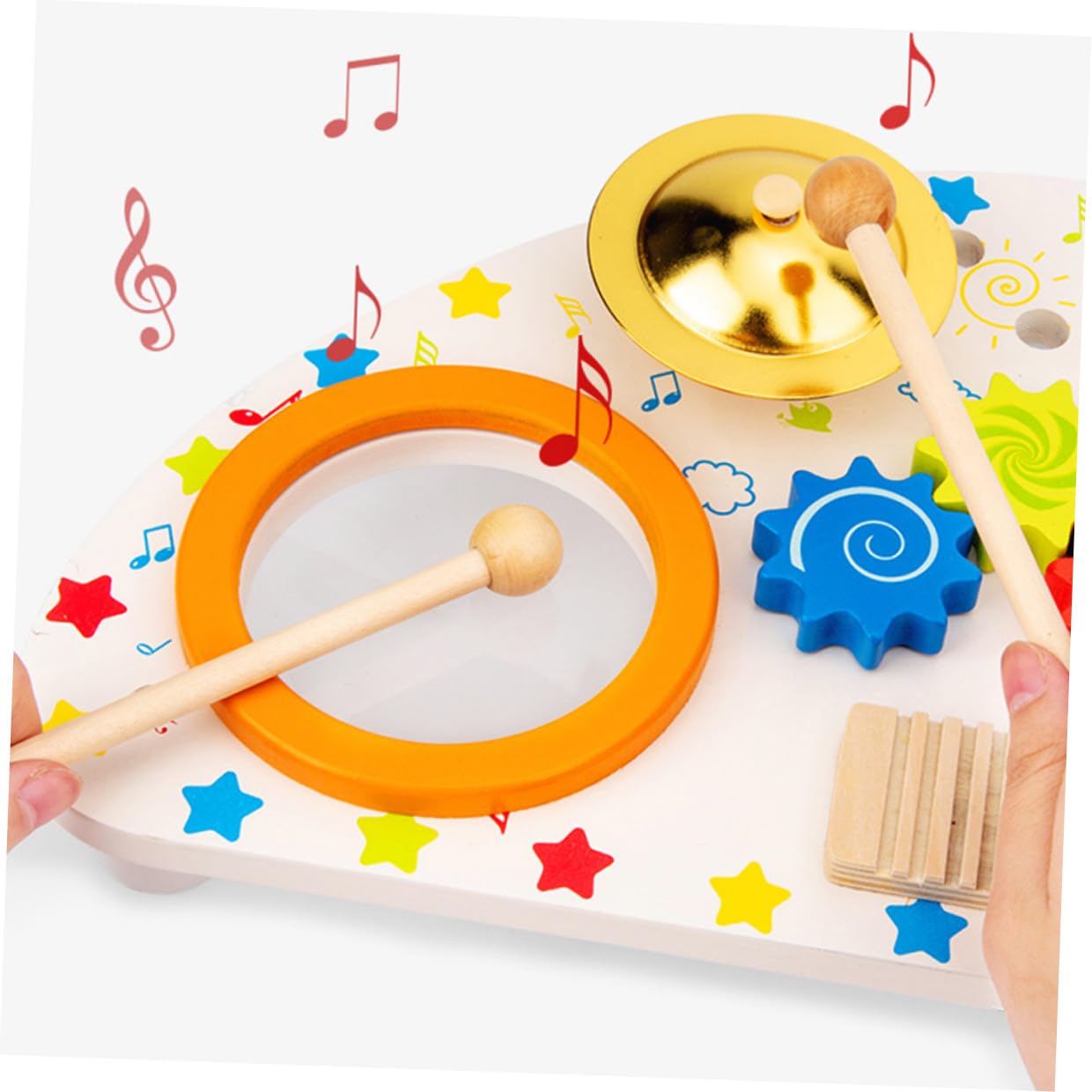 SUPVOX Xilófono de Juguete Madera Juguete Musical de Percusión para Pequeños para Aprendizaje y Entretenimiento Casa o Escuela