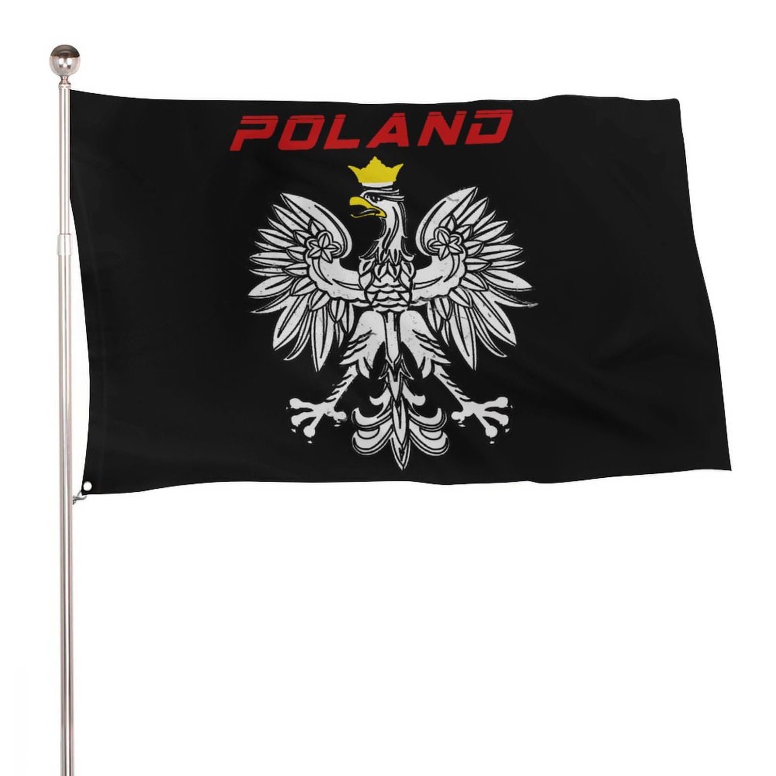 Drapeau de Pologne Aigle 152x244 cm grand format lavable pour extérieur et fêtes