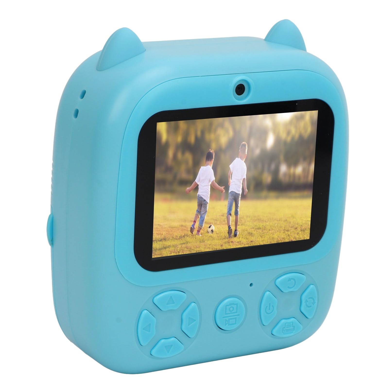 Fotocamera con Stampa Digitale per Bambini HD da 48 MP, Doppia Lente Anteriore Posteriore, Colorazione Fai-da-te, Schermo IPS da 2,8 Pollici, Supporto Video 1080P, Giochi, (cielo