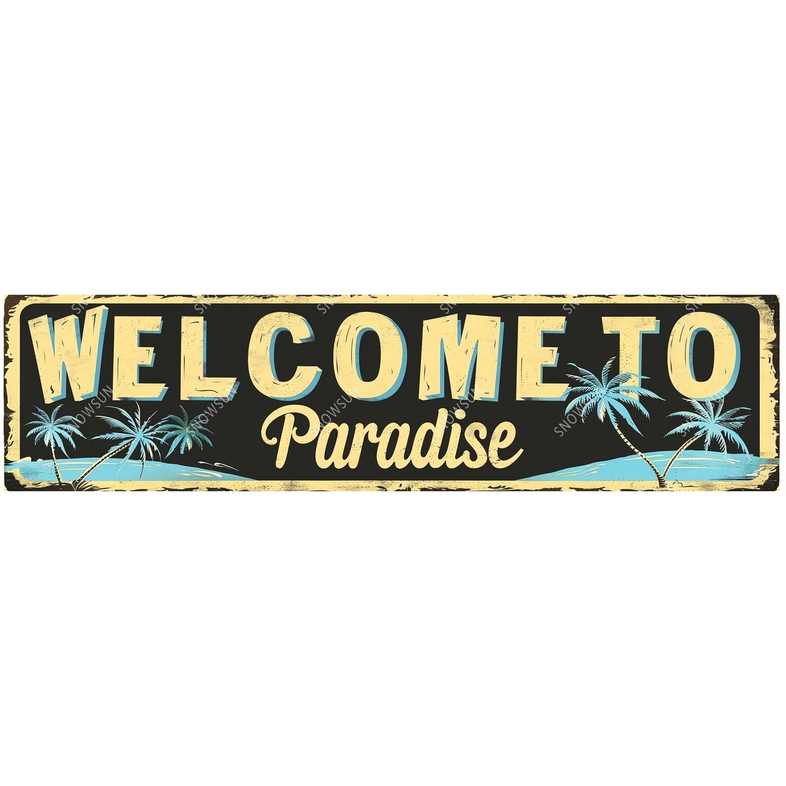 Welcome to Paradise Funny Metal Signs Aluminum Tin Sign for Home Street Yard Bar Cafe Garage Shop Beach 4x16 Inch