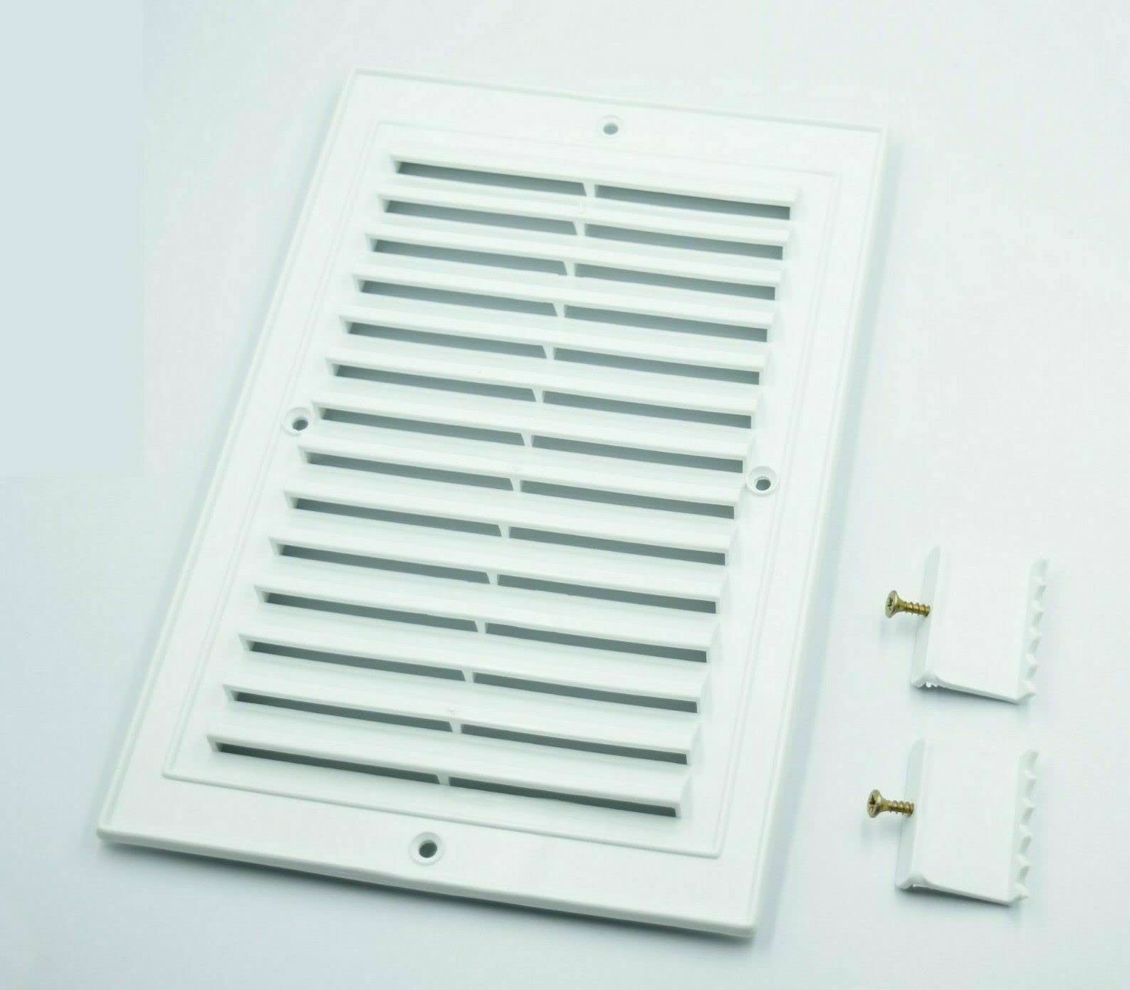 Prostko Ltd White Air Vent Grille - 160Mm X 245Mm - With Fitting Kit - Duct Ventilation Cover.