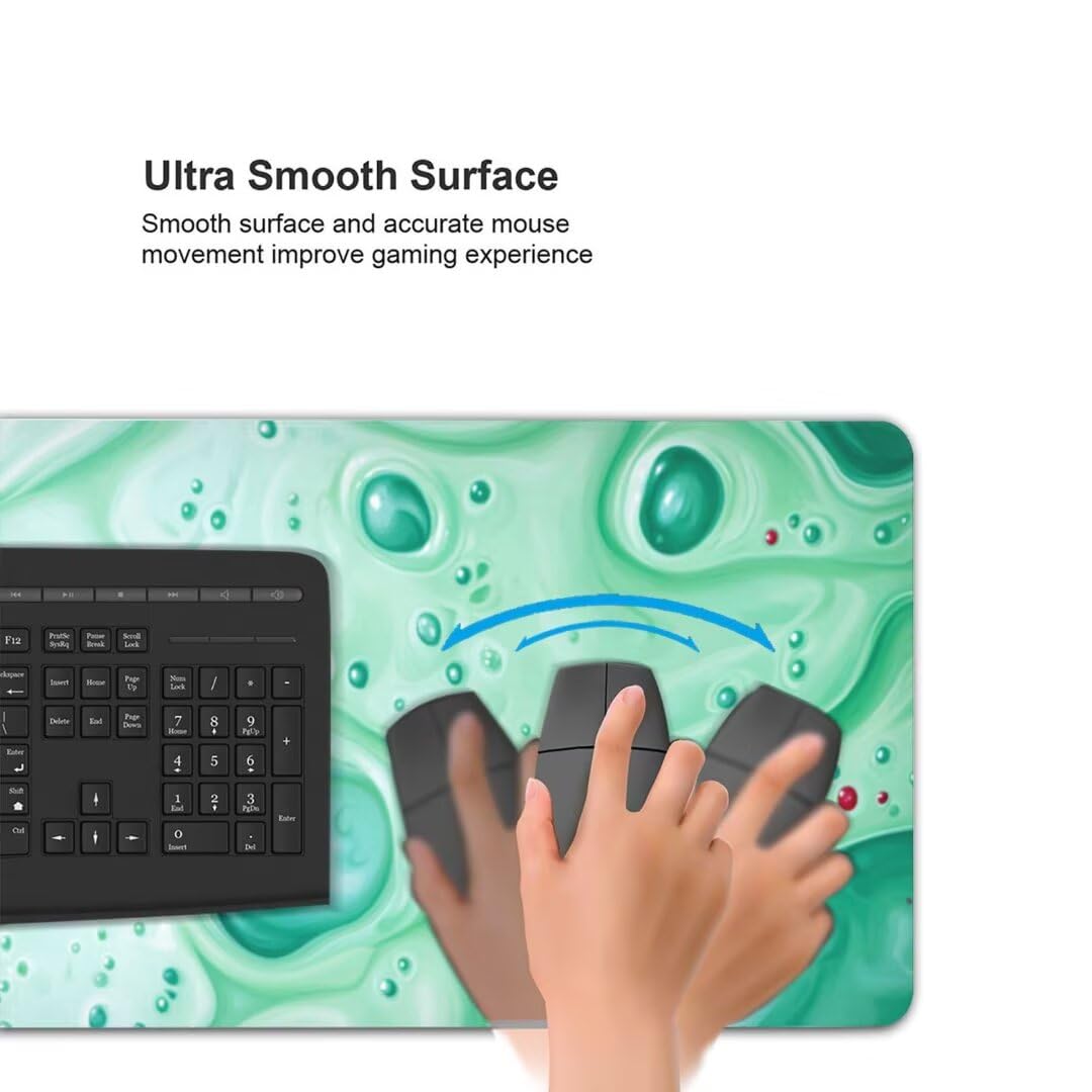 Grün Polka Dot Mauspad XXL Mauspad 1400x600x3mm Schreibtischunterlage,Wasserdicht Mauspad anime Mousepad XXL,Gaming Mauspad Groß Verbessert Präzision und Geschwindigkeit,für Gaming Zubehör Zimmer Deko