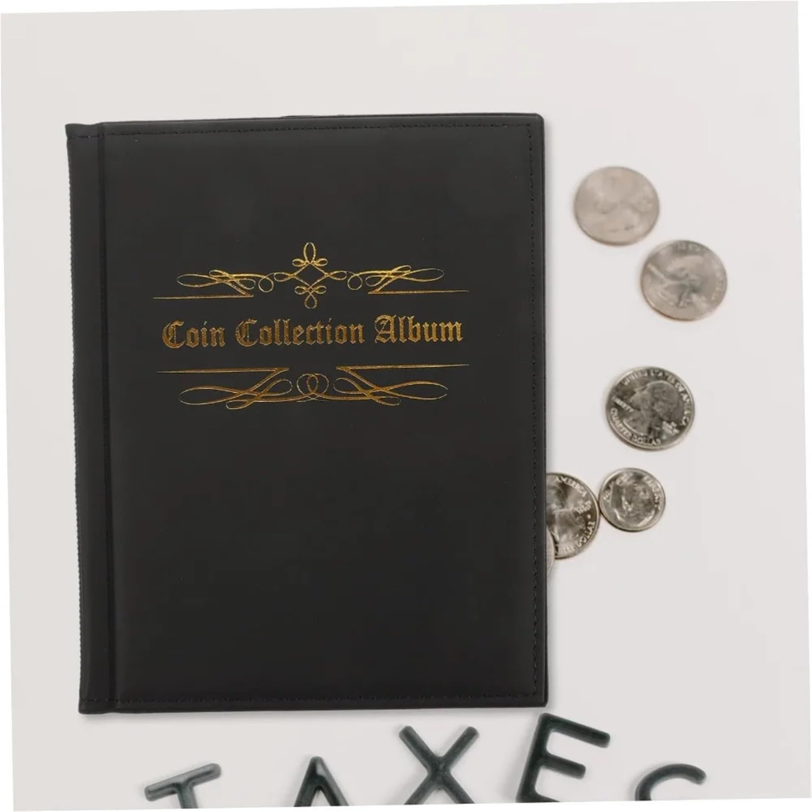 Album Monedas 480 Coin Collectible Organizer Memorial Album Collector's Book Convenient Storage Display for Collectors(Dark Green)