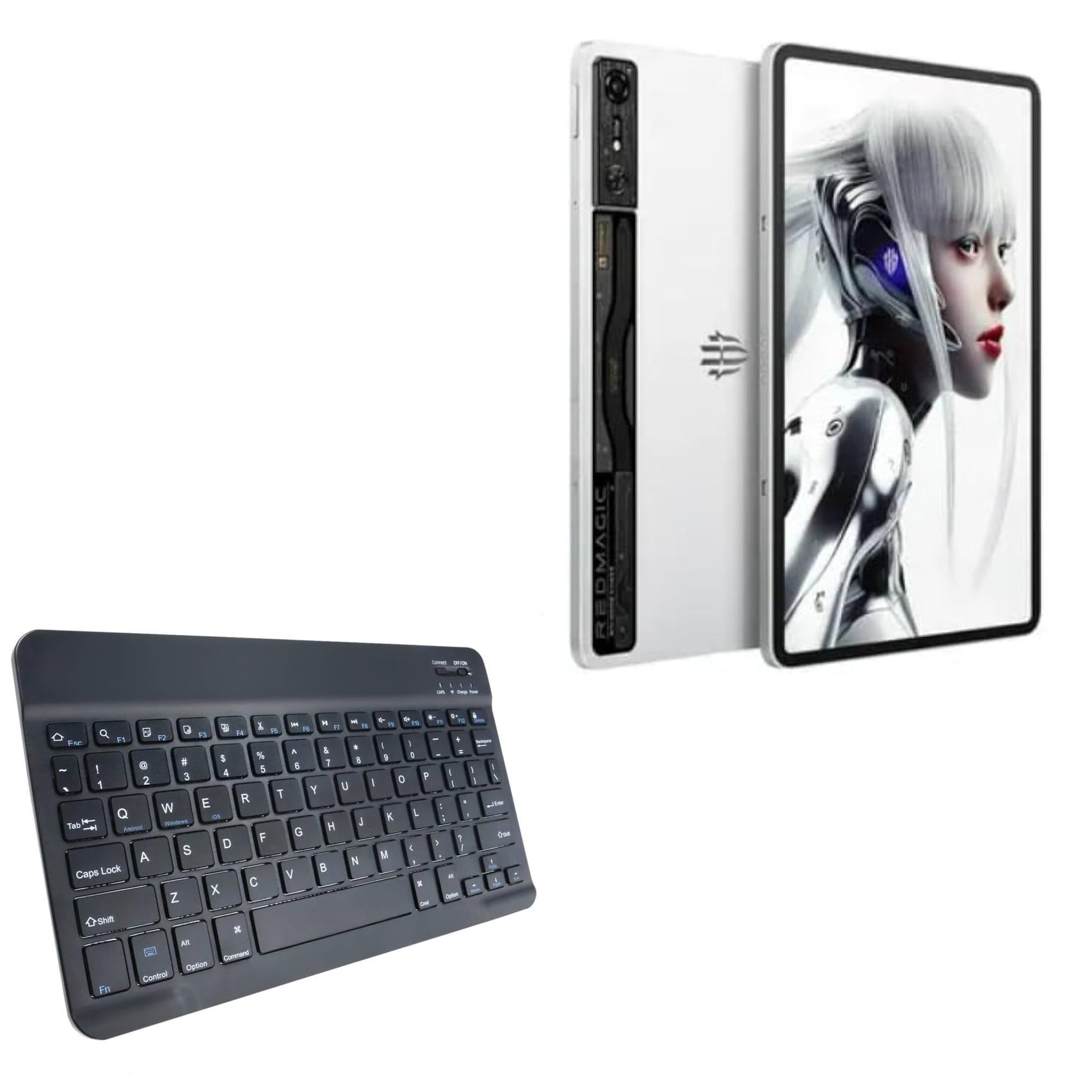 BoxWave Keyboard Compatible with ZTE Nubia Tablet Pro - SlimKeys Bluetooth Keyboard, Portable Thin with Chiclet-Style Keys - Jet Black