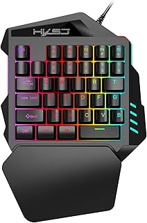 Gaming Keypad,One Handed Keyboard One-Handed Mechanical Gaming Keyboard with Wrist Rest Support and FN Keys,Breathing Lights(35 Keys)